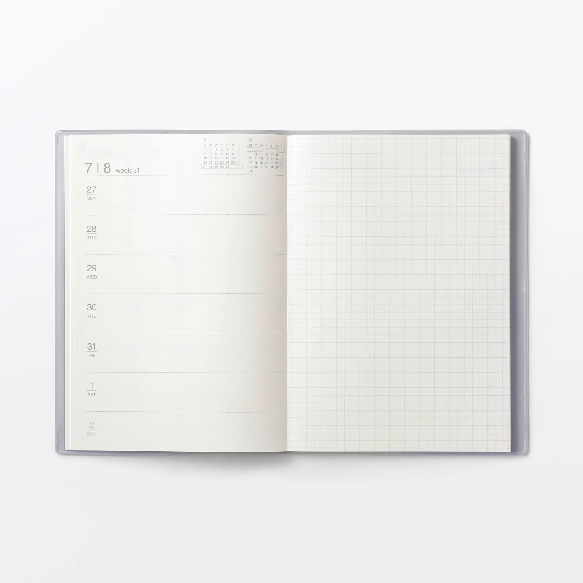 A5 No Holiday Monthly/Weekly Planner From Aug. 2026 - Mon. Start - Image 7