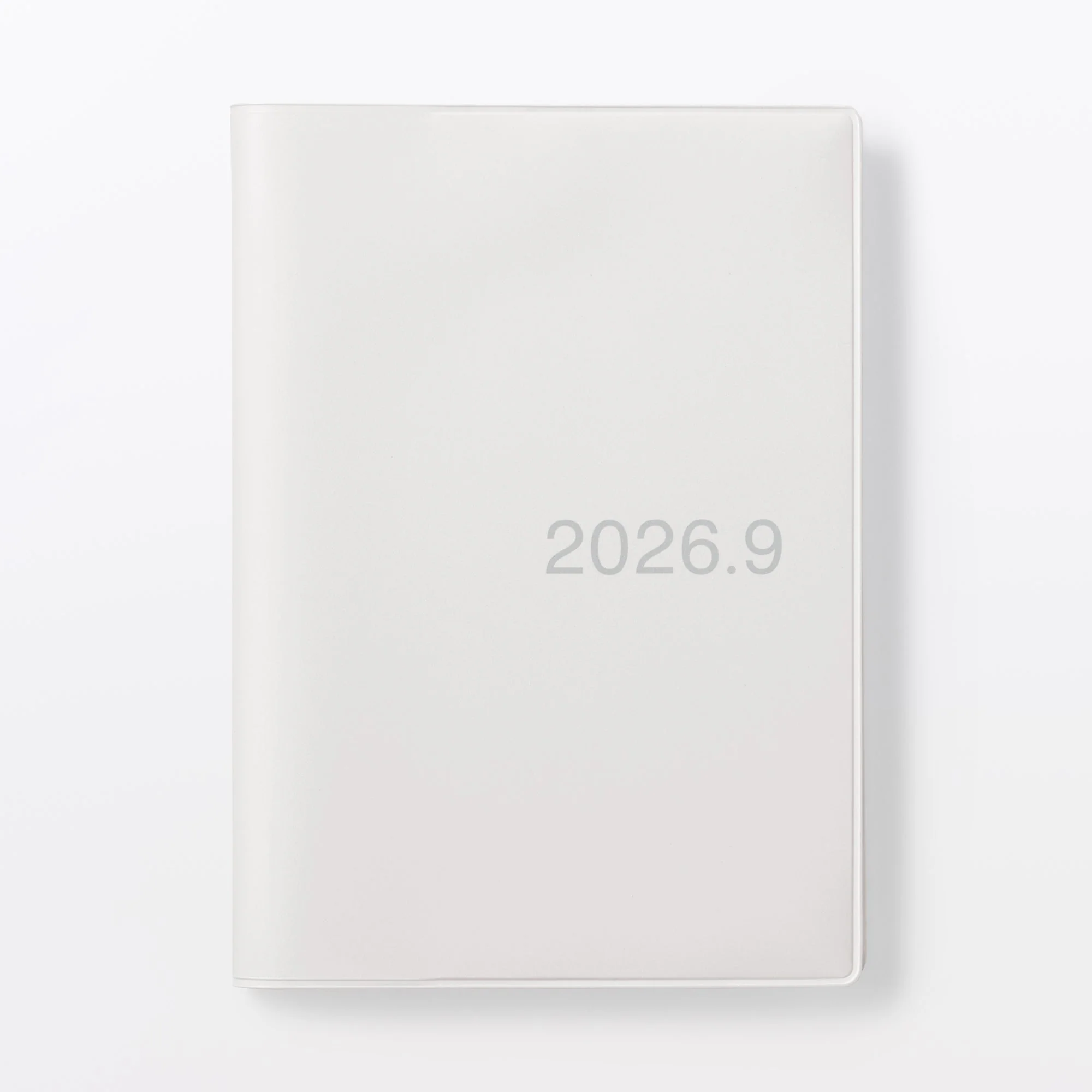 A6 White Gray Monthly/Weekly Planner From Aug. 2026 - Mon. Start