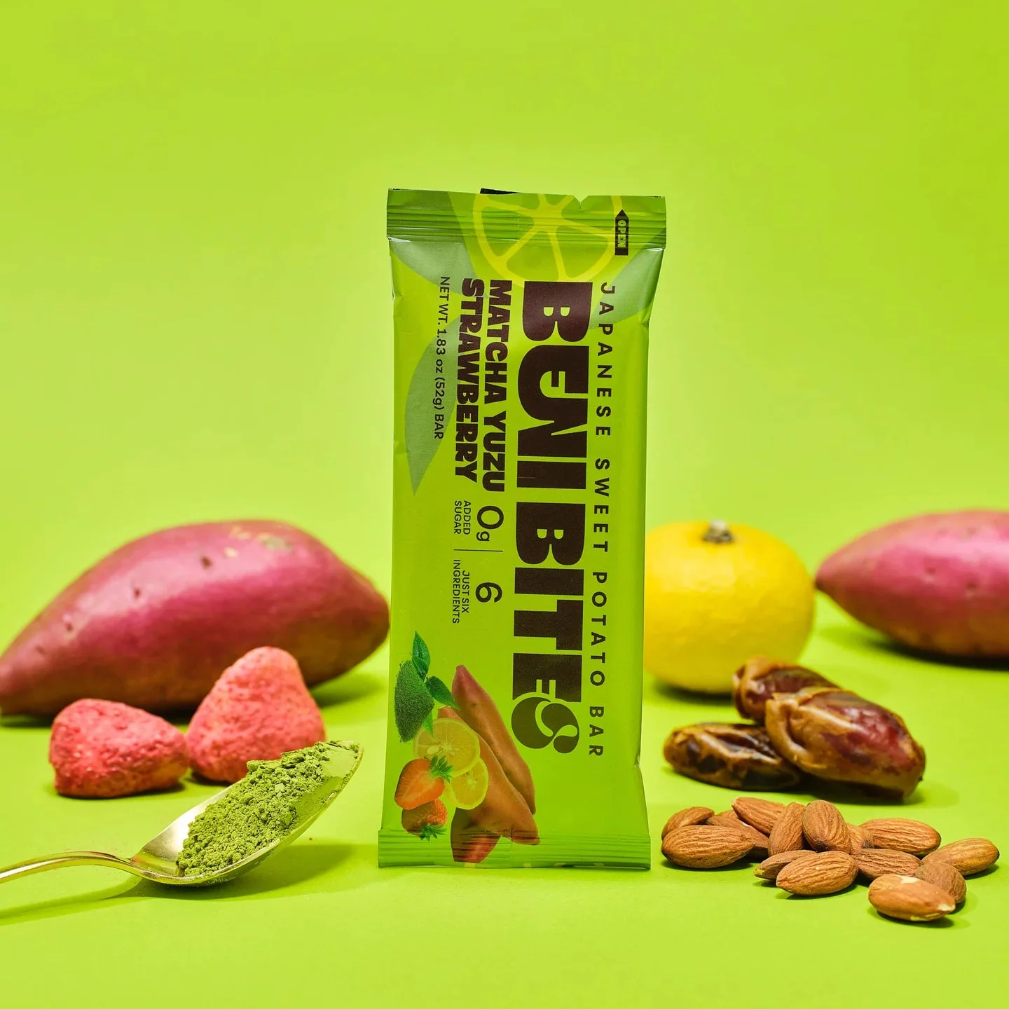 BENI BITES Sweet Potato Energy Bar - Matcha Yuzu Strawberry - Image 4