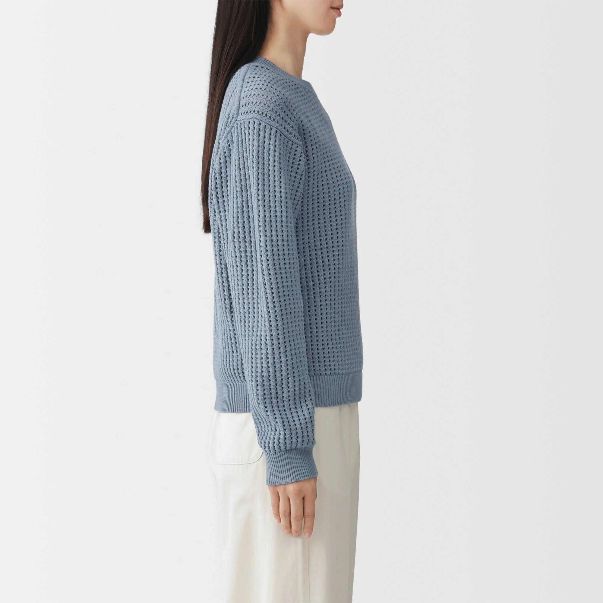 Cotton Blend Mesh Sweater - Image 29