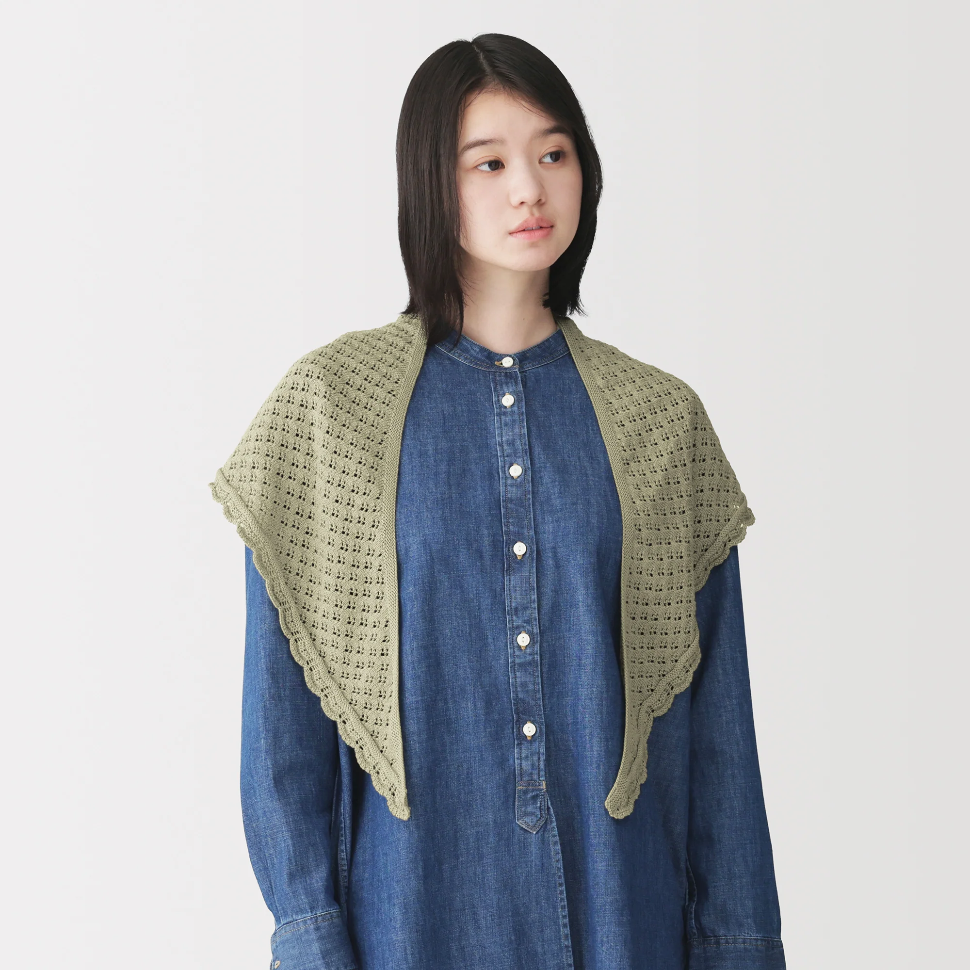 Cotton Openwork Triangle Scarf