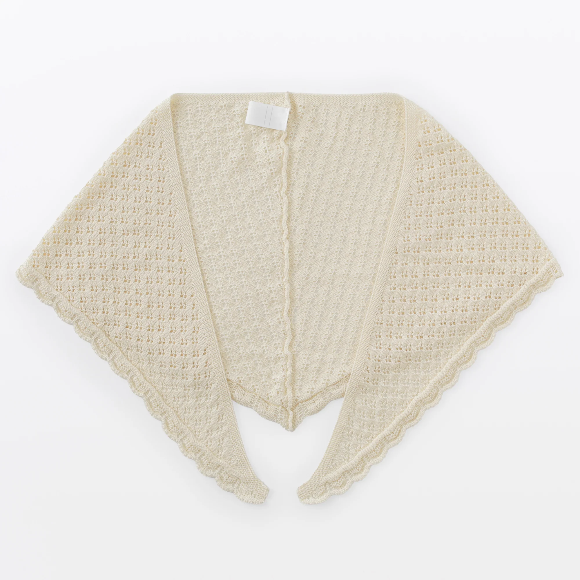 Cotton Openwork Triangle Scarf - Image 10