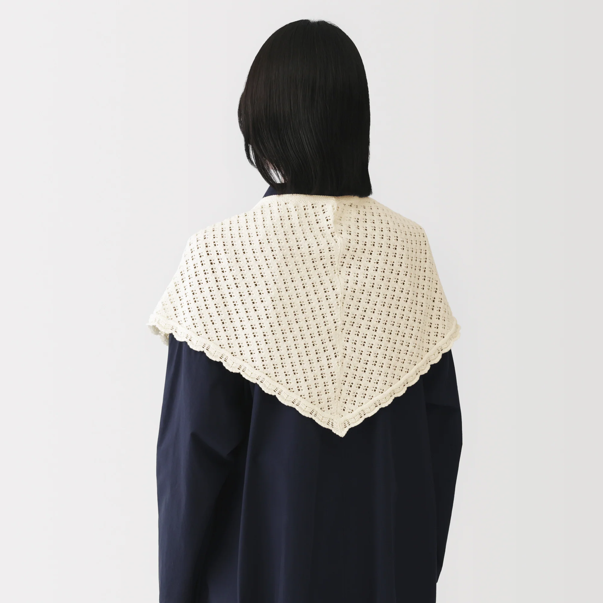 Cotton Openwork Triangle Scarf - Image 12