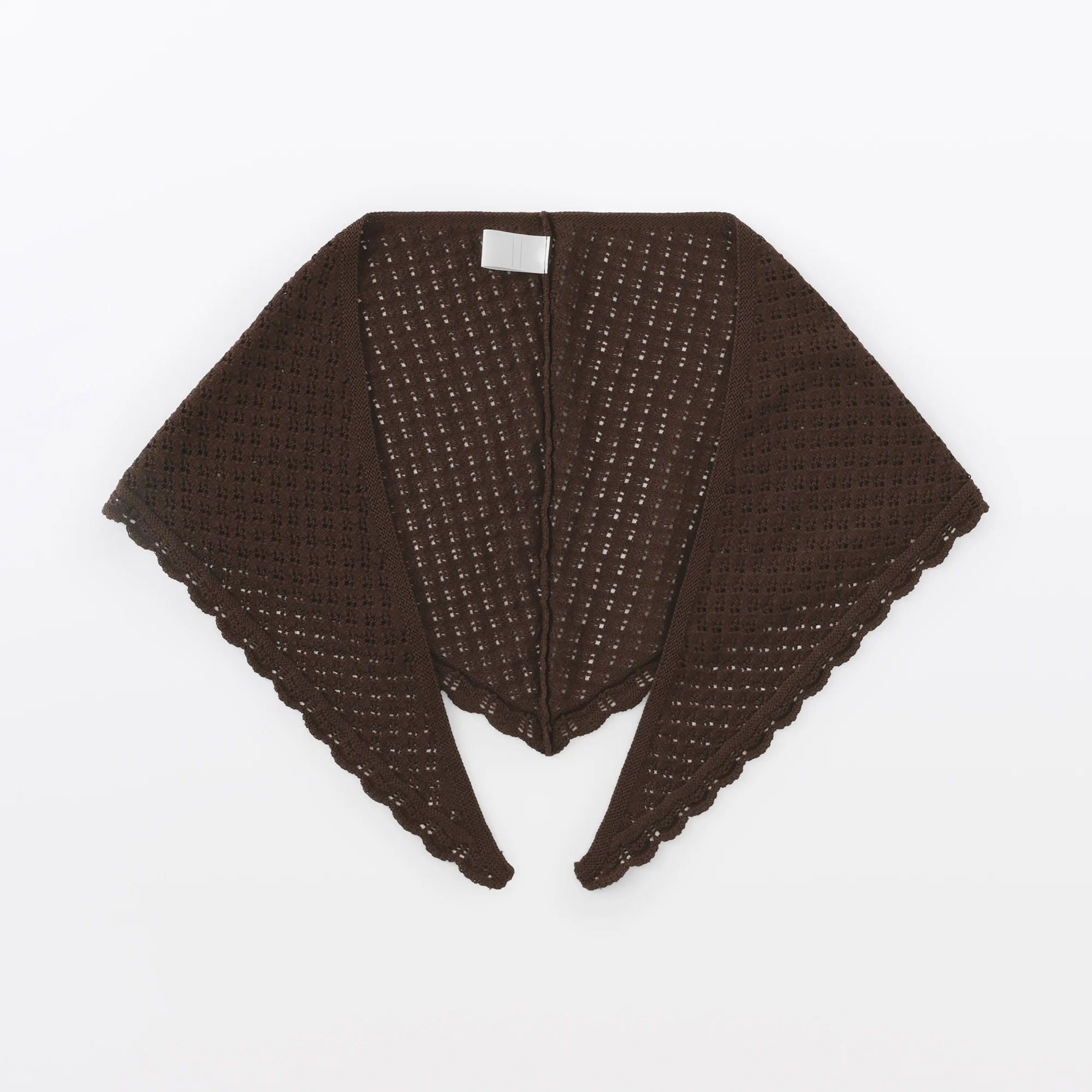Cotton Openwork Triangle Scarf - Image 14