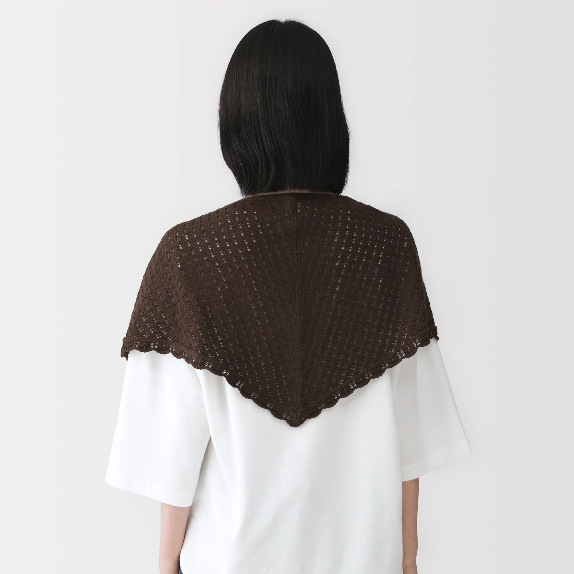 Cotton Openwork Triangle Scarf - Image 16