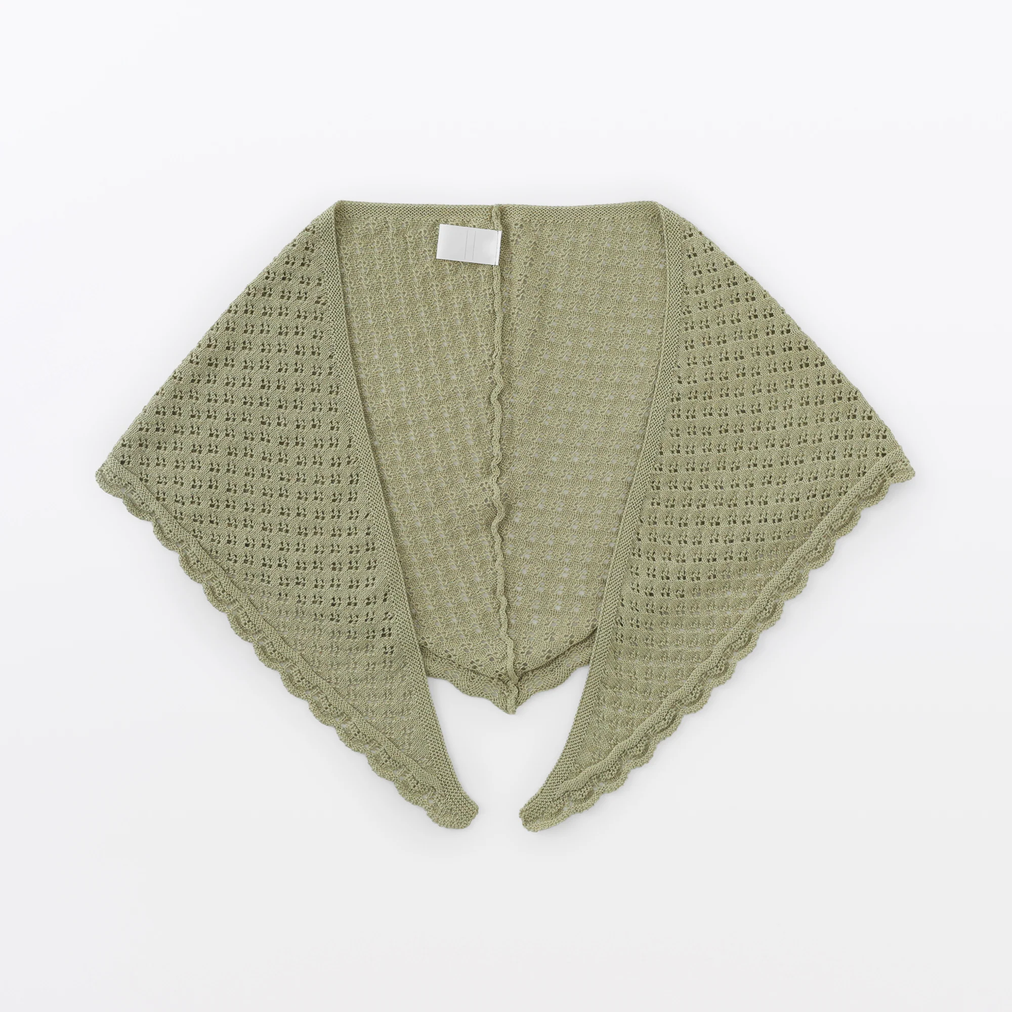 Cotton Openwork Triangle Scarf - Image 2