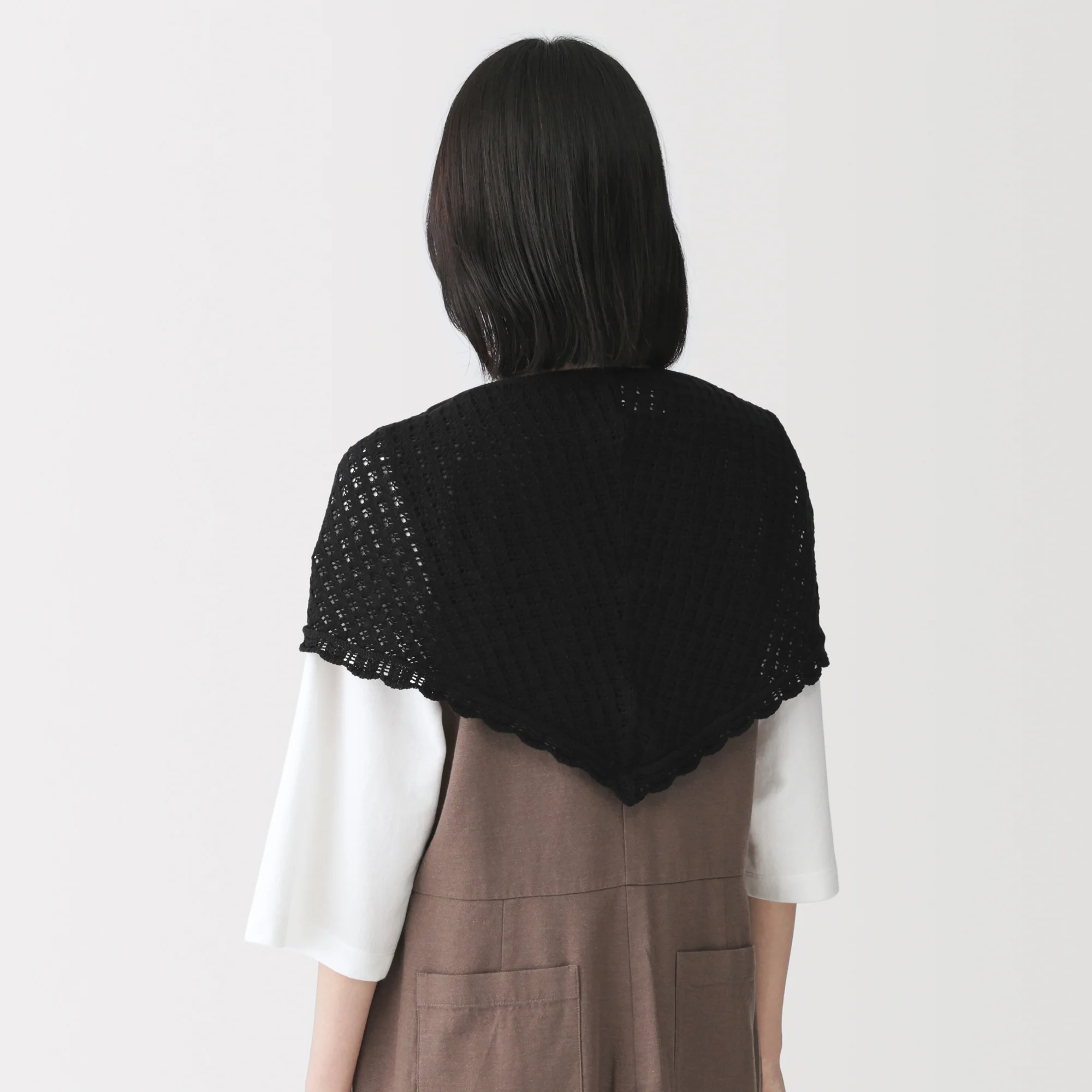 Cotton Openwork Triangle Scarf - Image 8