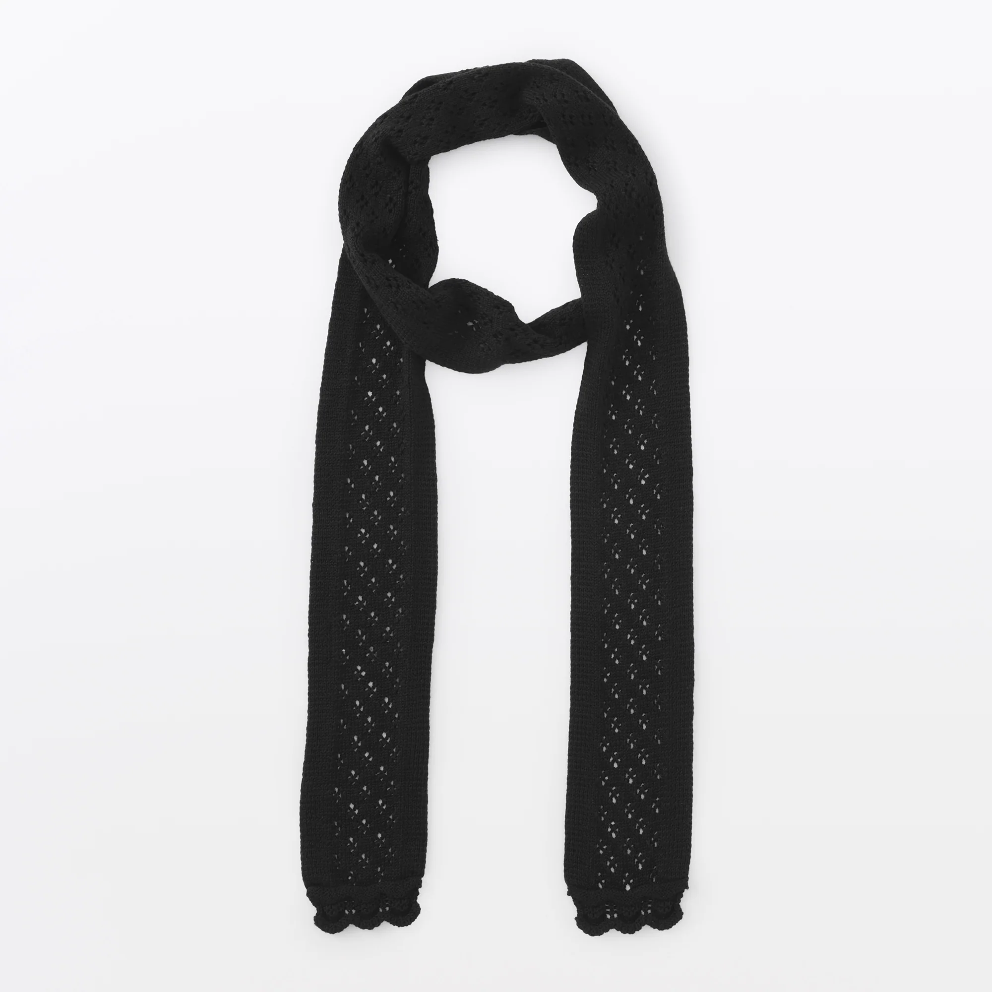 Cotton Openwork Slim Scarf - Image 2