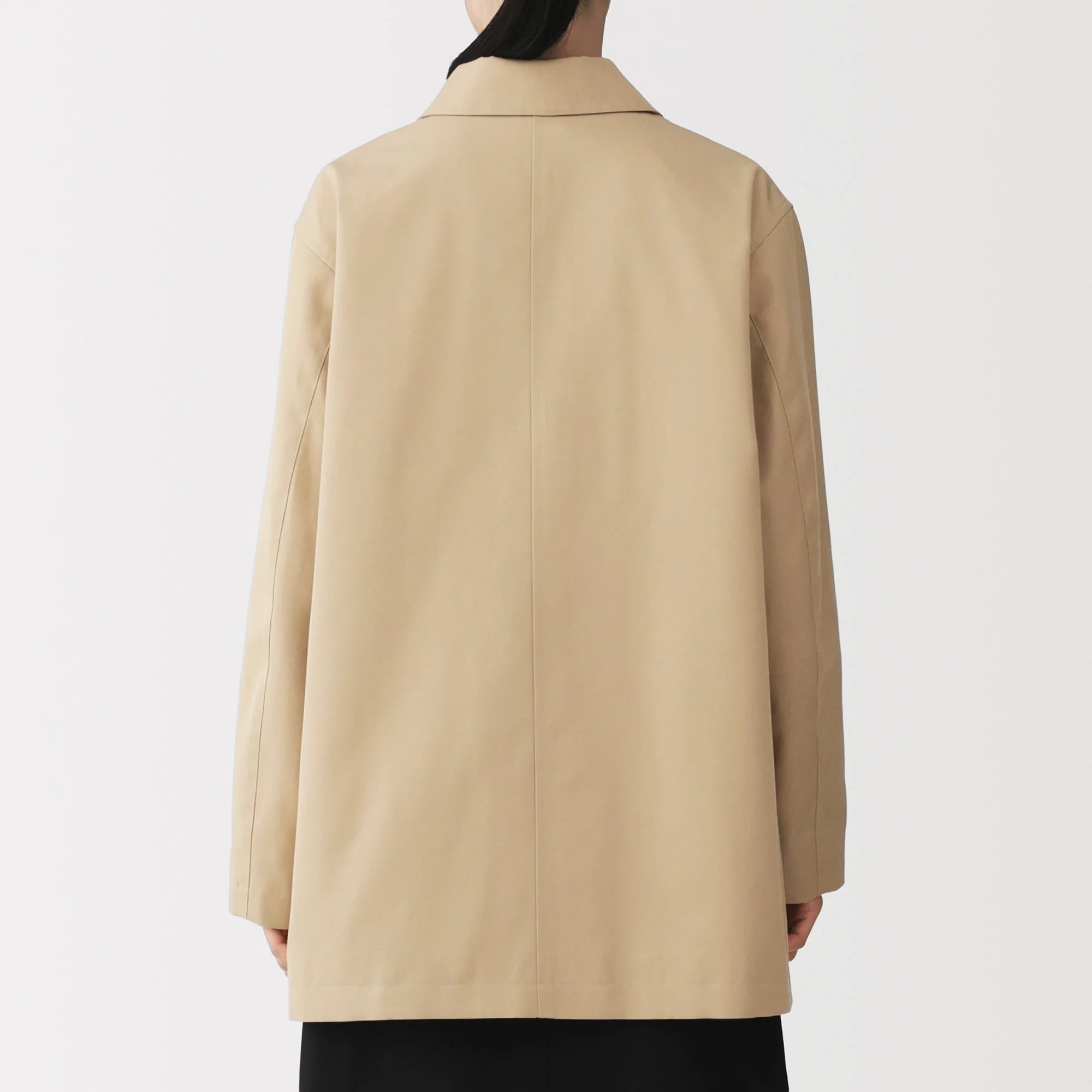 Cotton Twill Stand Fall Collar Coat - Image 6
