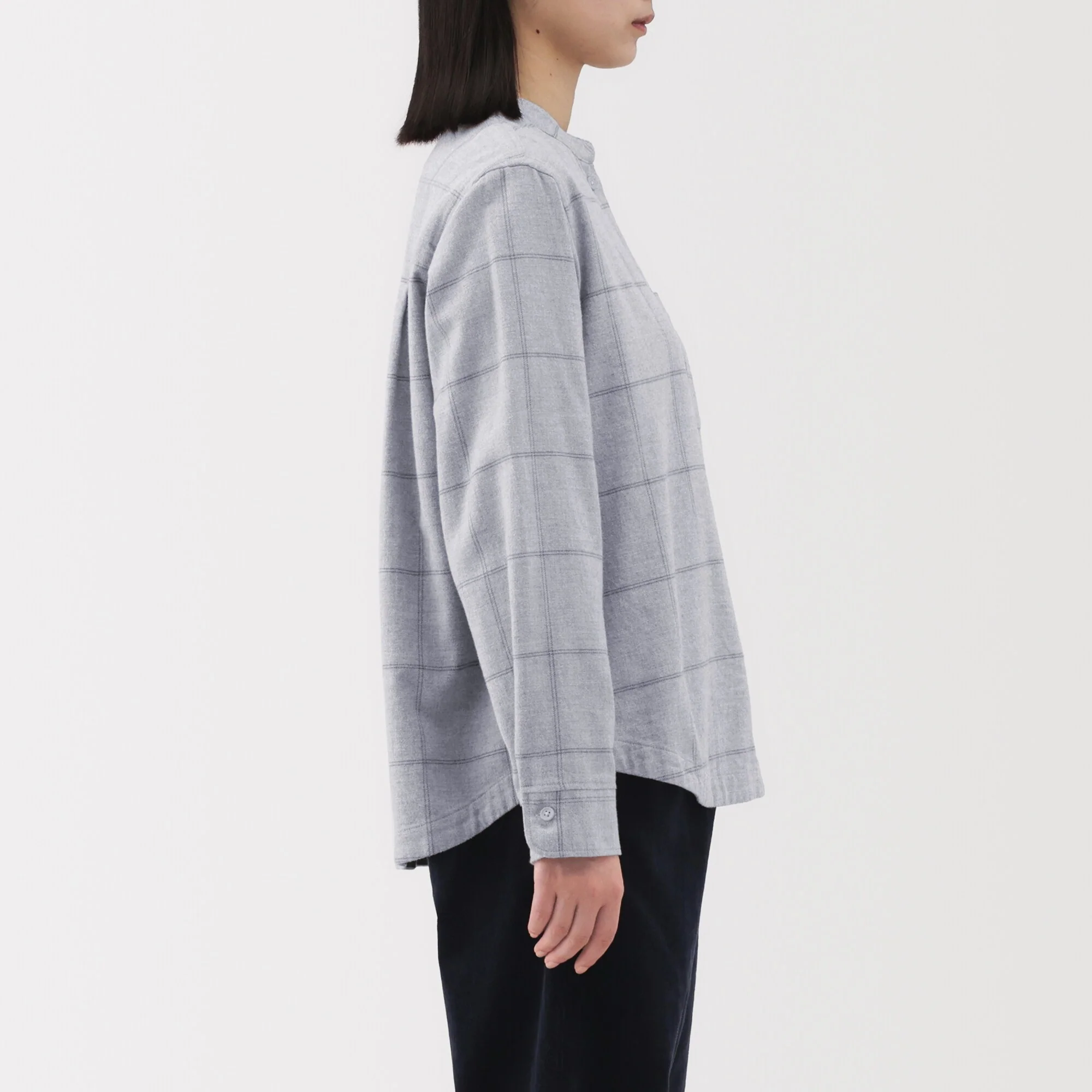 Flannel Stand Collar Shirt - Image 53