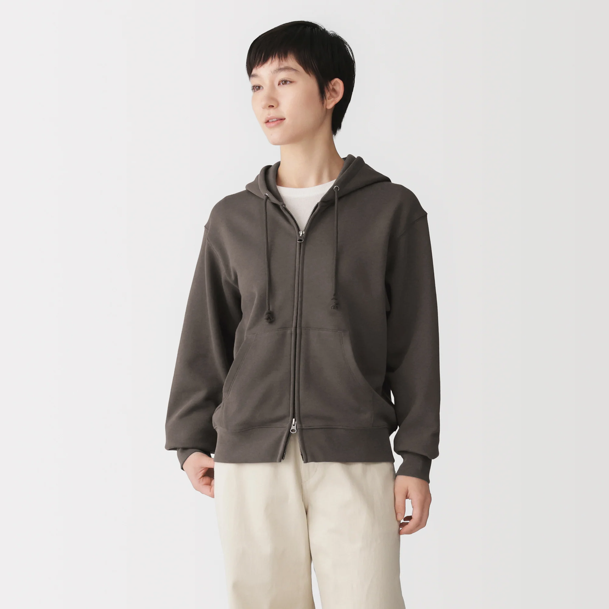 French Terry Two-Way Zip Hoodie - Image 3