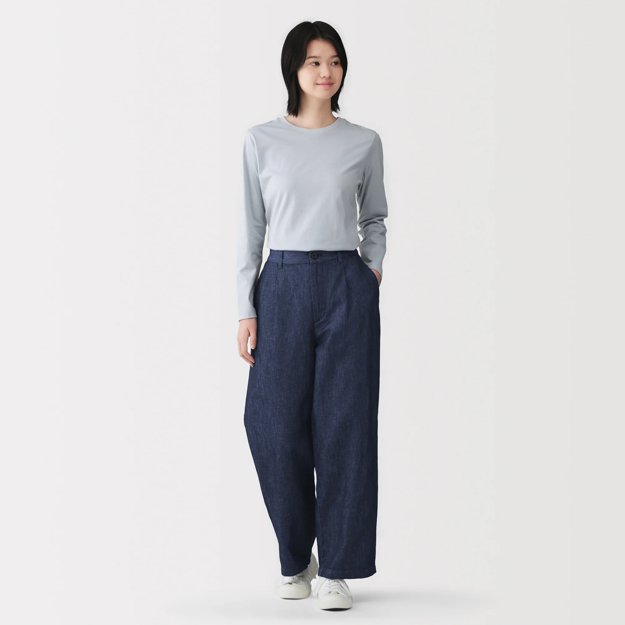 Hemp Blend Denim Straight Pants - Image 3