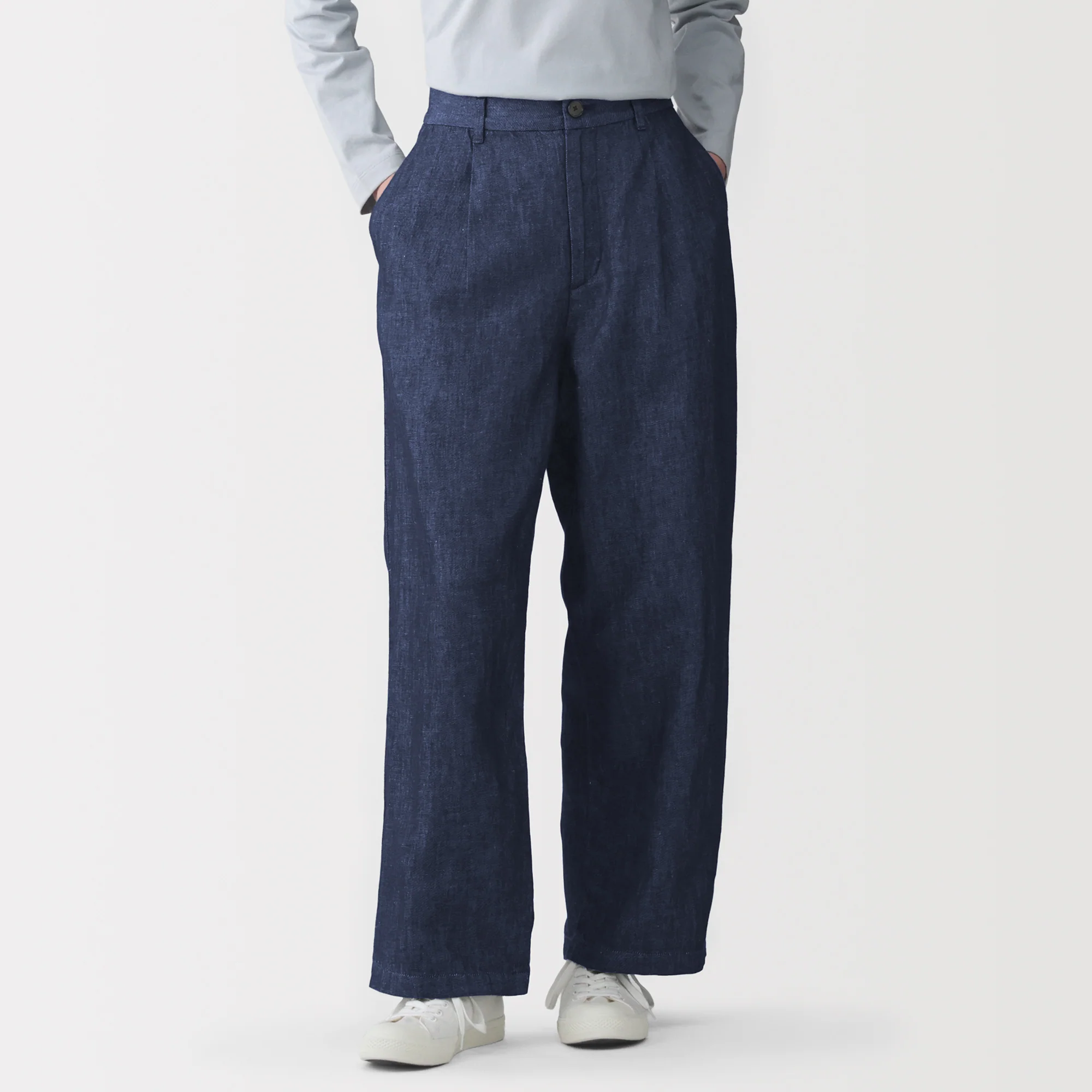 Hemp Blend Denim Straight Pants - Image 4