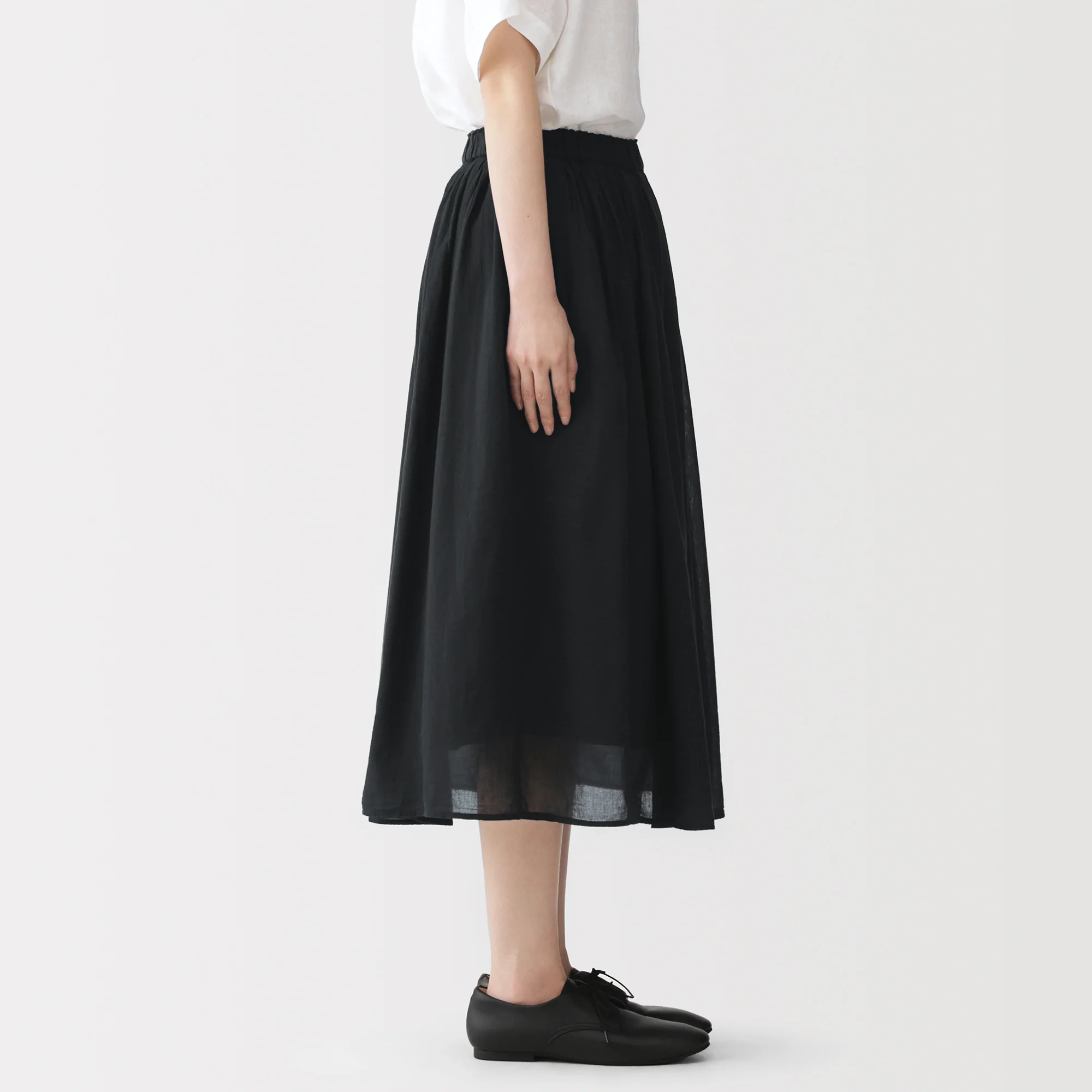 High-Twist Cotton Gathered Skirt - Image 5