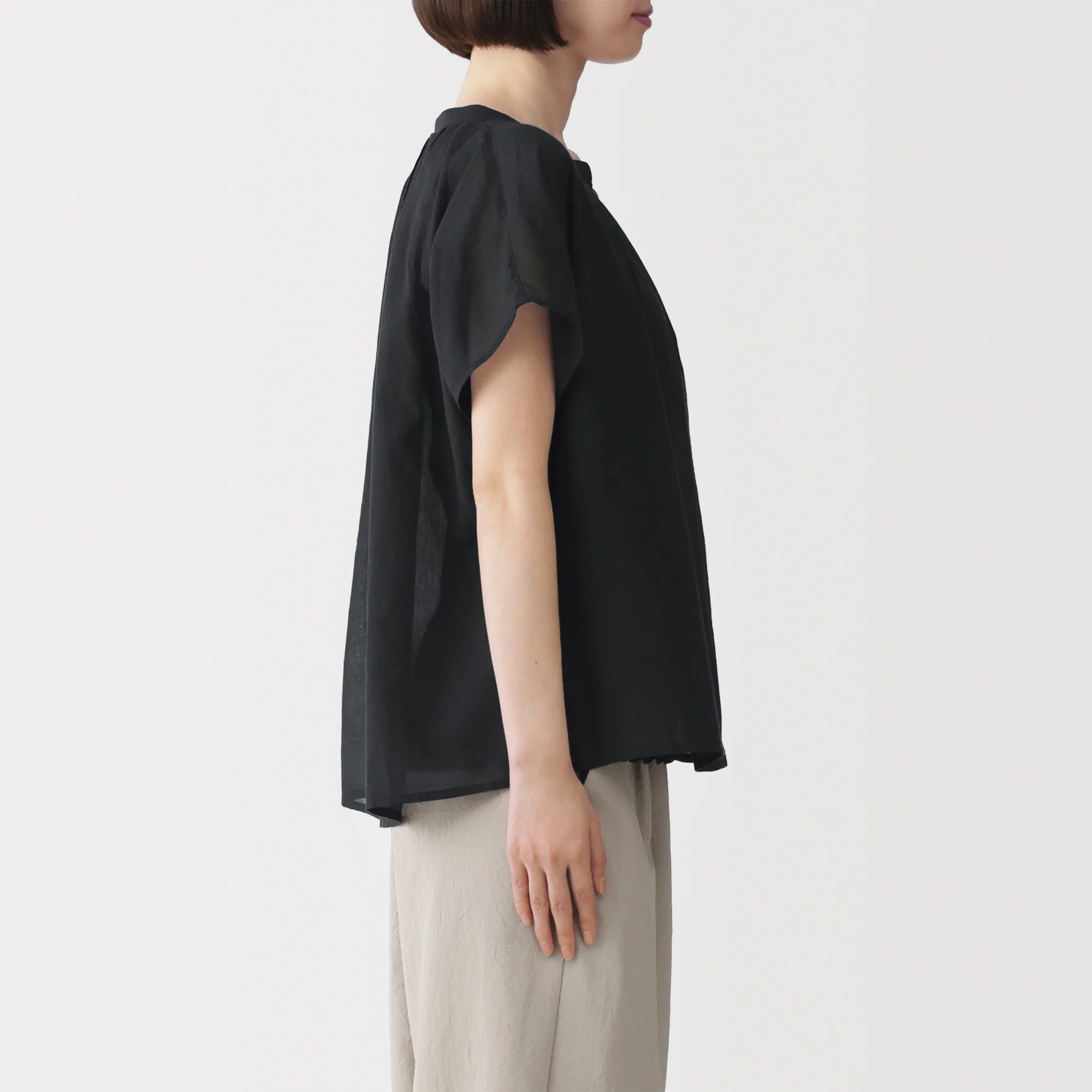 High-Twist Cotton Sheer Blouse - Image 5