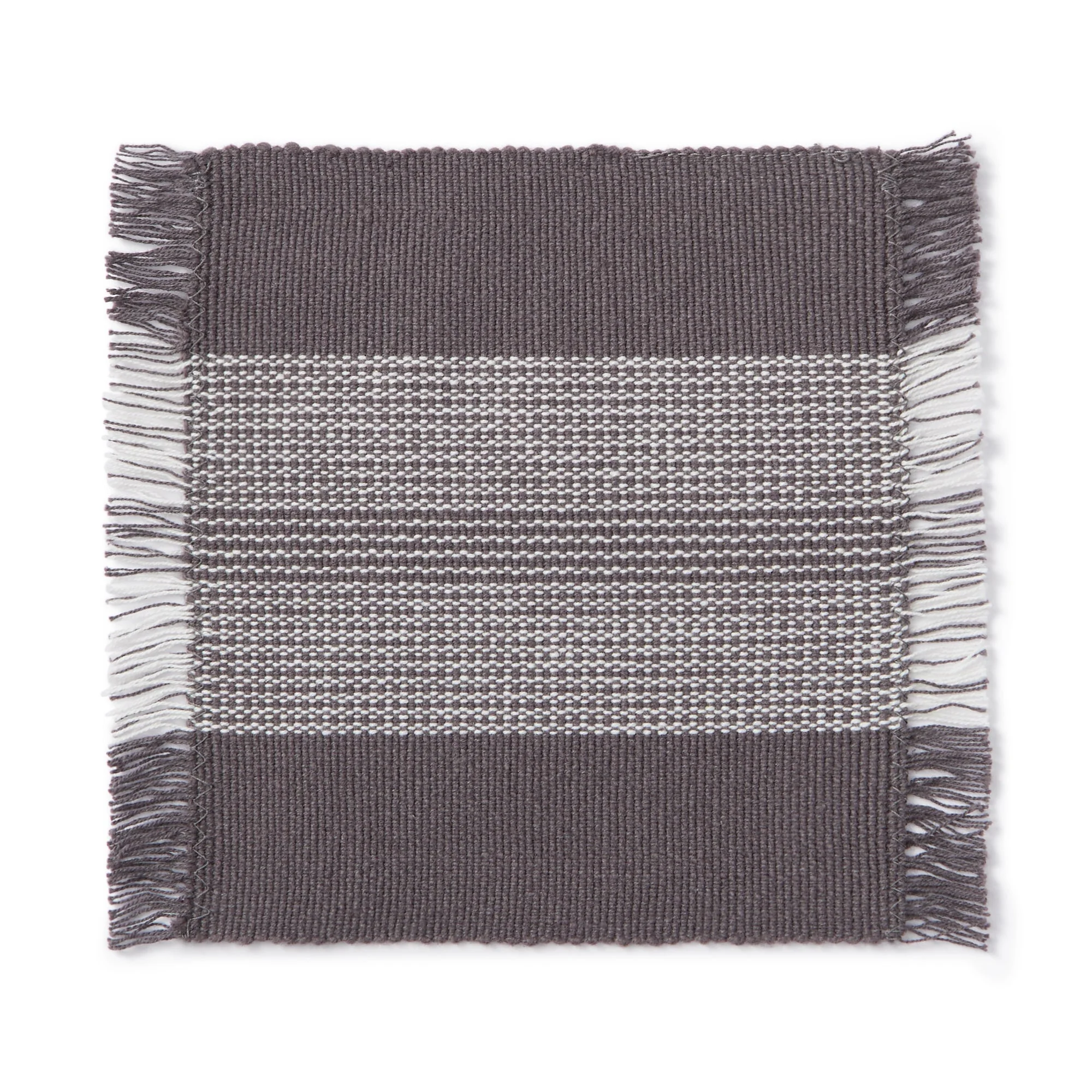 Indian Cotton Rib Coaster - Charcoal Gray