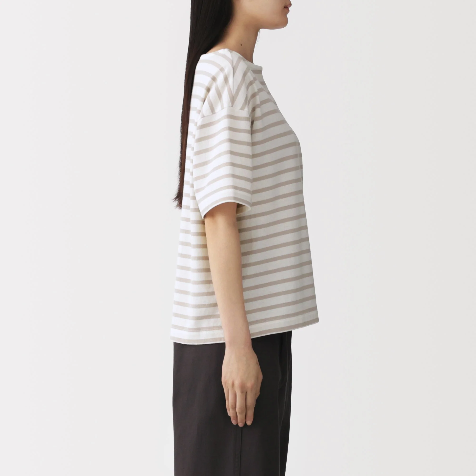Cotton Jersey Boatneck T-Shirt - Image 13