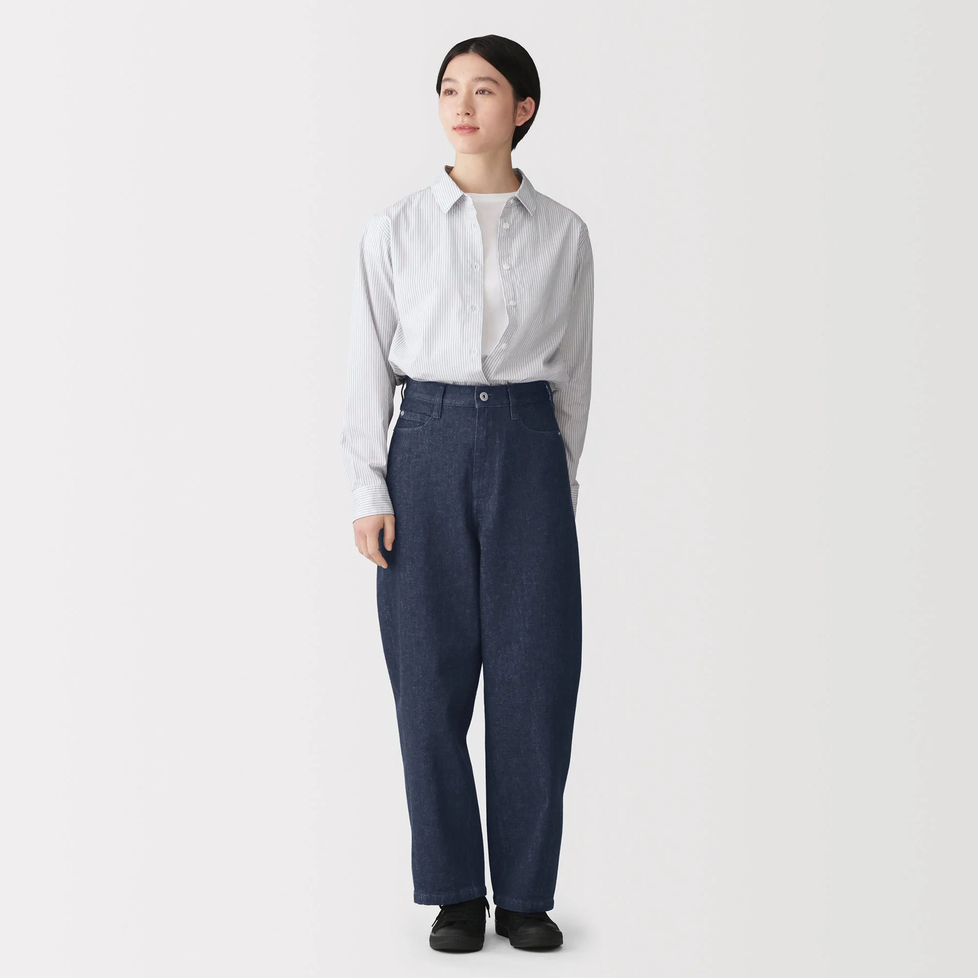 Kapok Blend Denim Cocoon Pants - Image 12