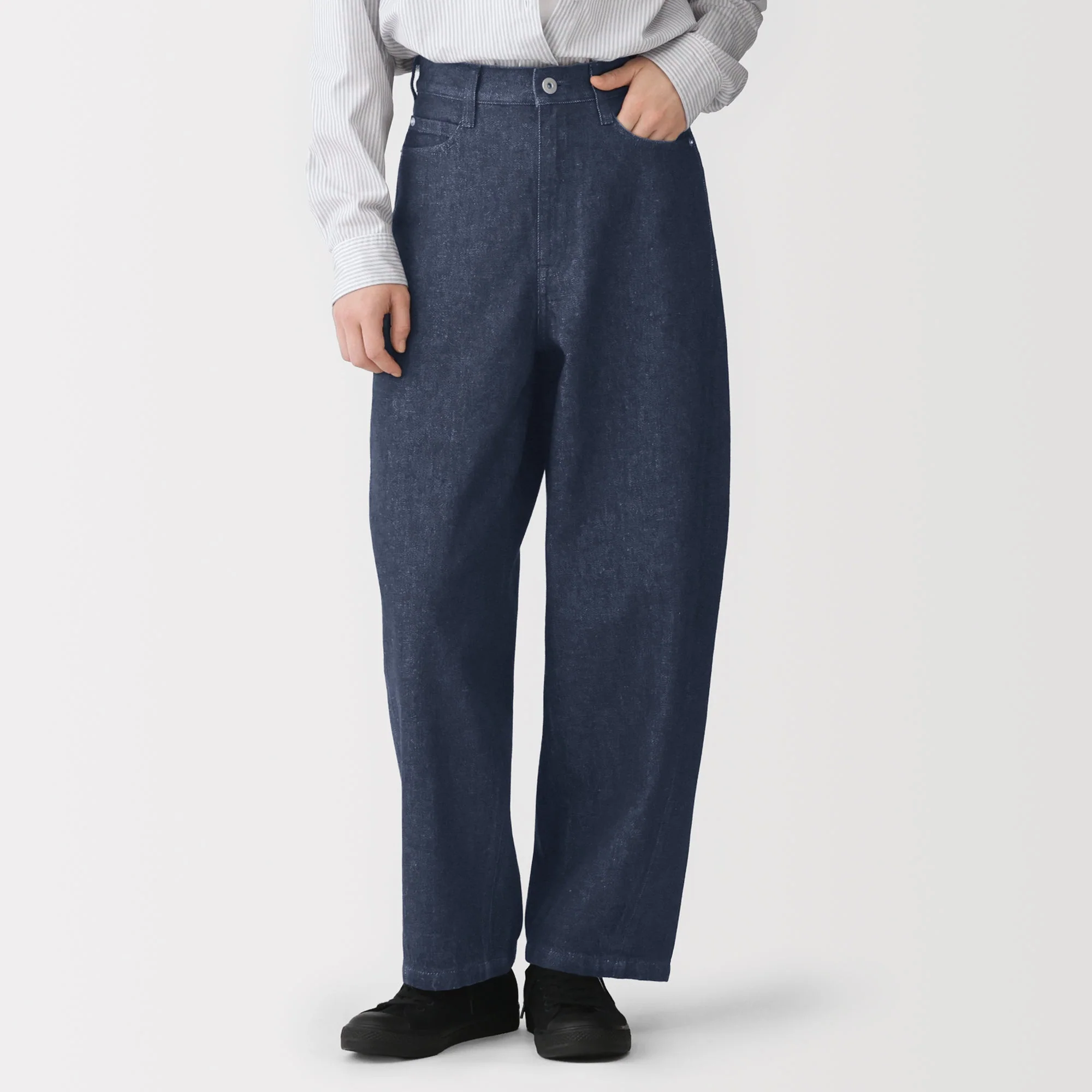 Kapok Blend Denim Cocoon Pants - Image 13