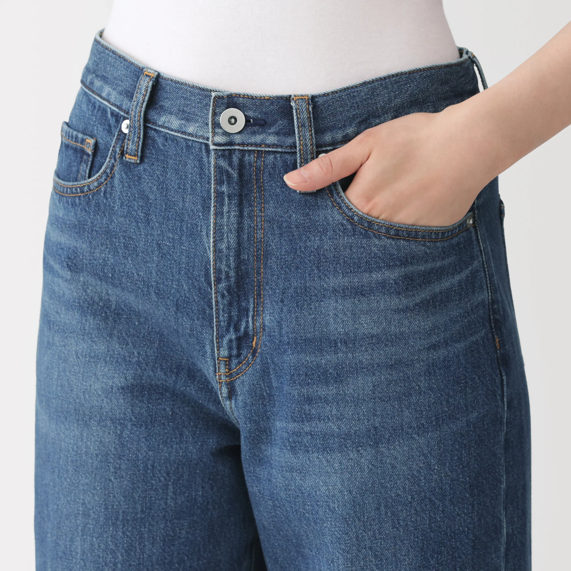 Kapok Blend Denim Straight Trousers - Image 16