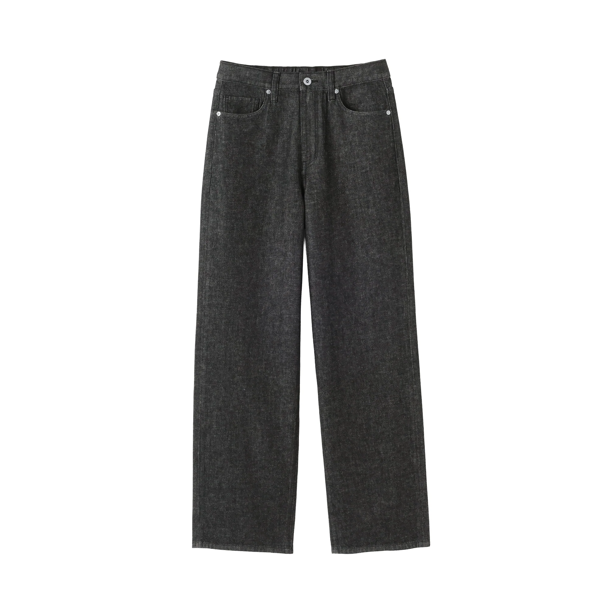 Kapok Blend Denim Straight Trousers - Image 2