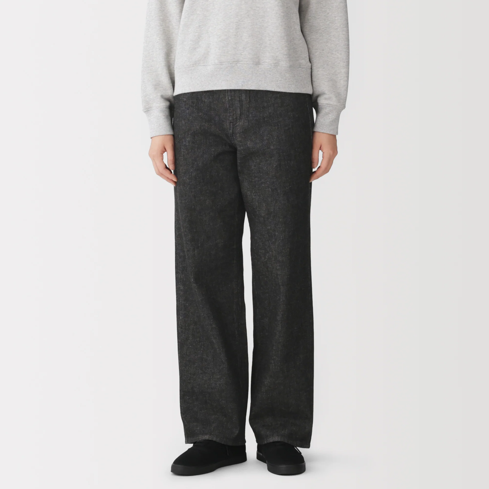 Kapok Blend Denim Straight Trousers - Image 4