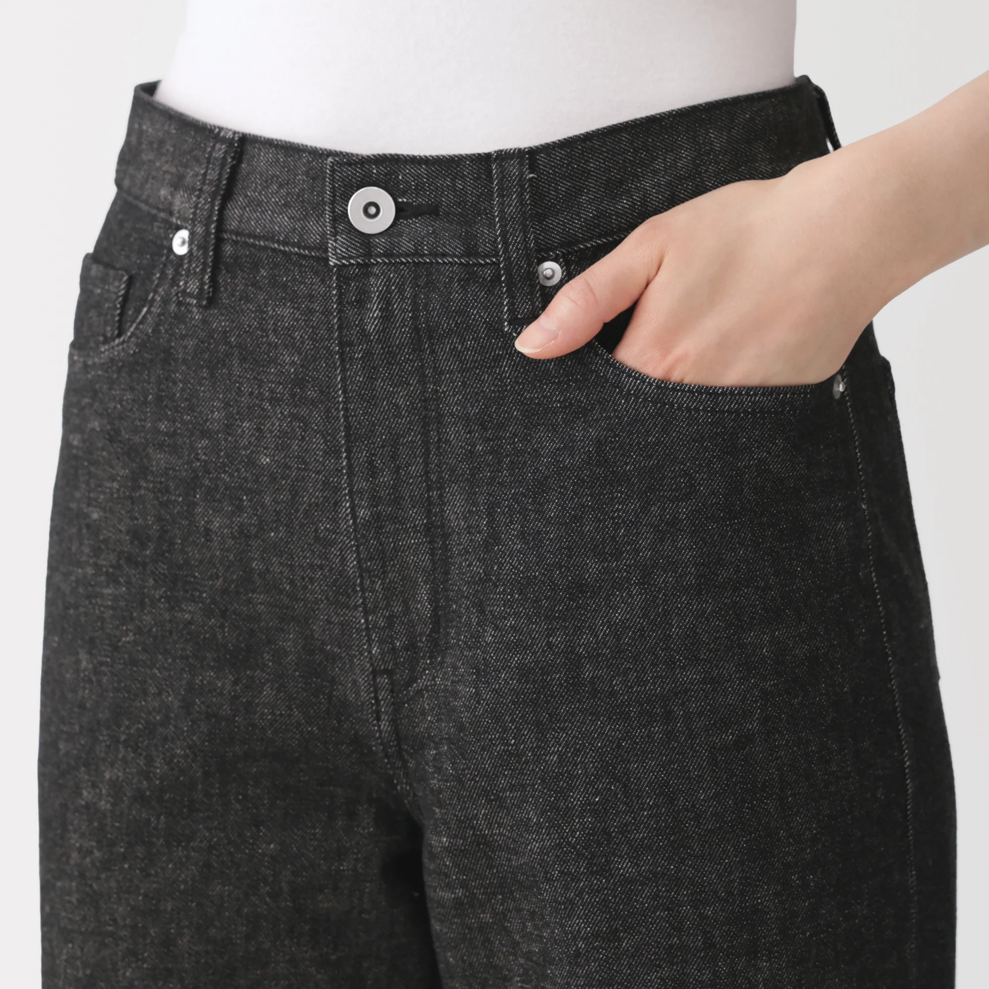 Kapok Blend Denim Straight Trousers - Image 7