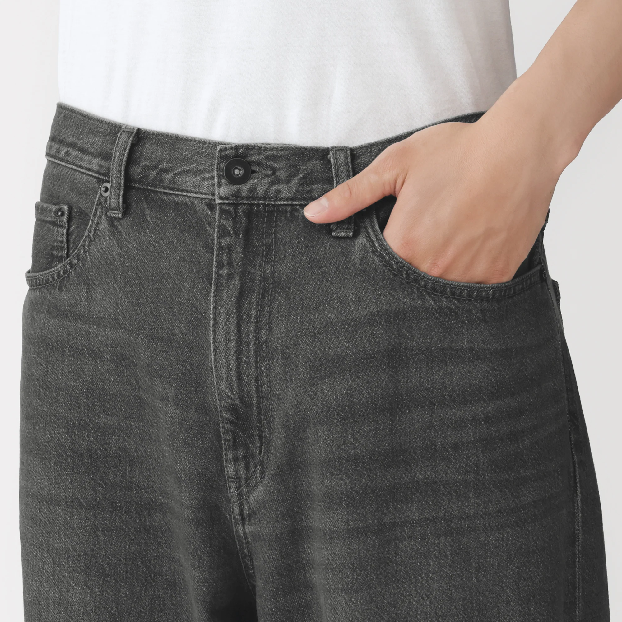 Kapok Blend Denim Wide Pants - Image 7