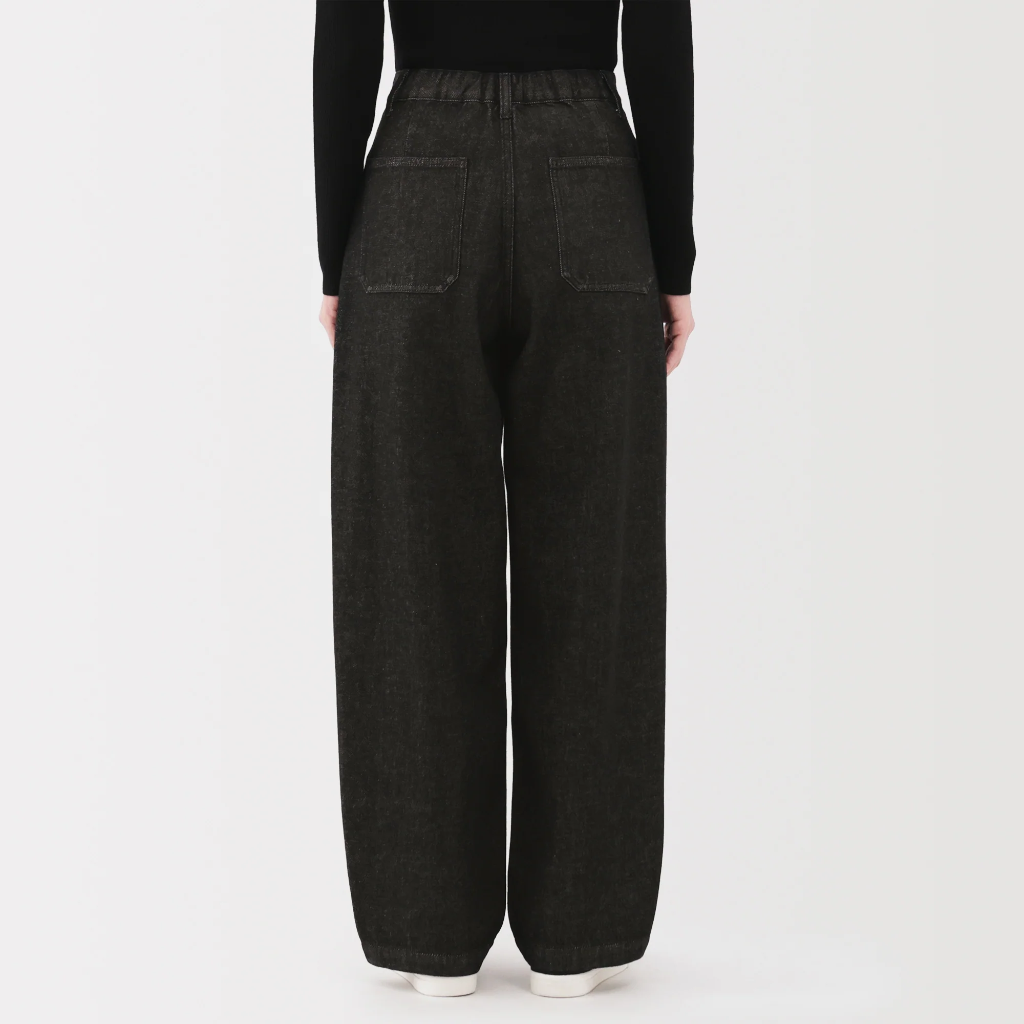 Kapok Blend Denim Wide Tapered Pants - Image 6