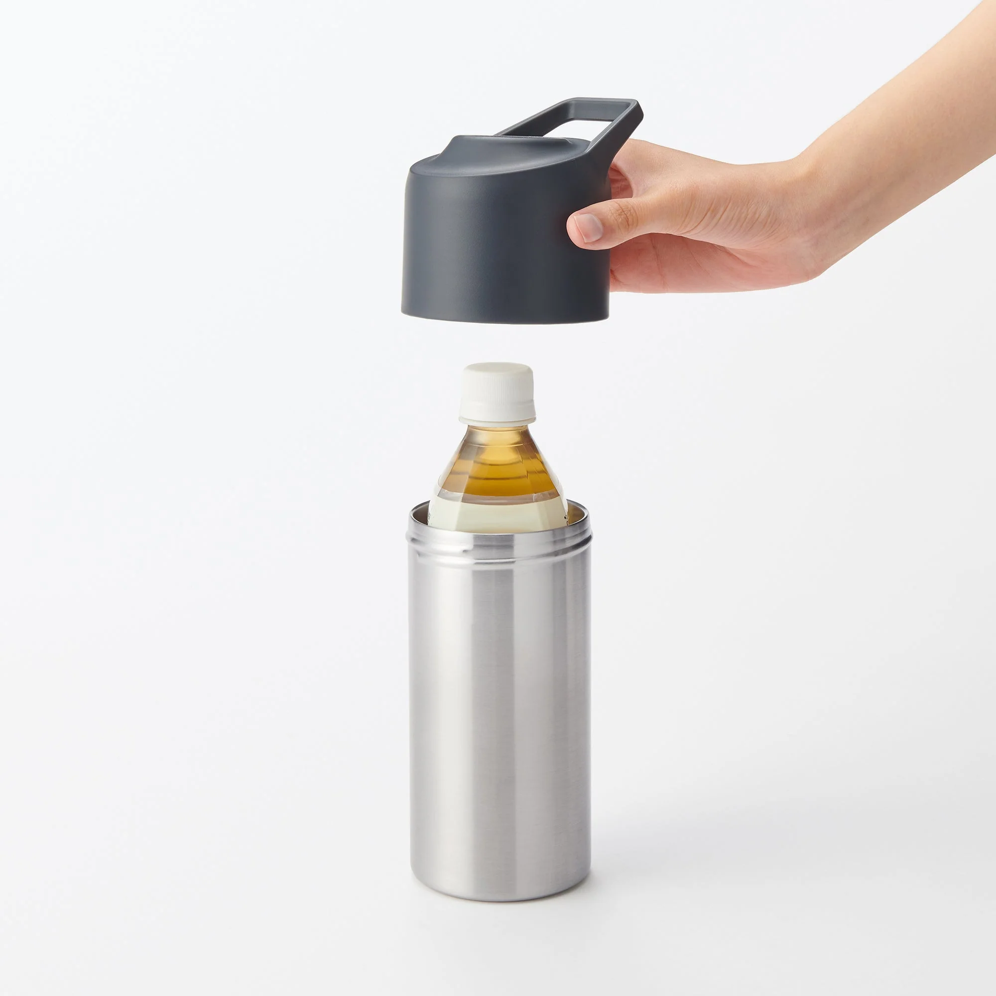 Keep Cold Insulated Plastic Bottle Holder - Black - Image 2