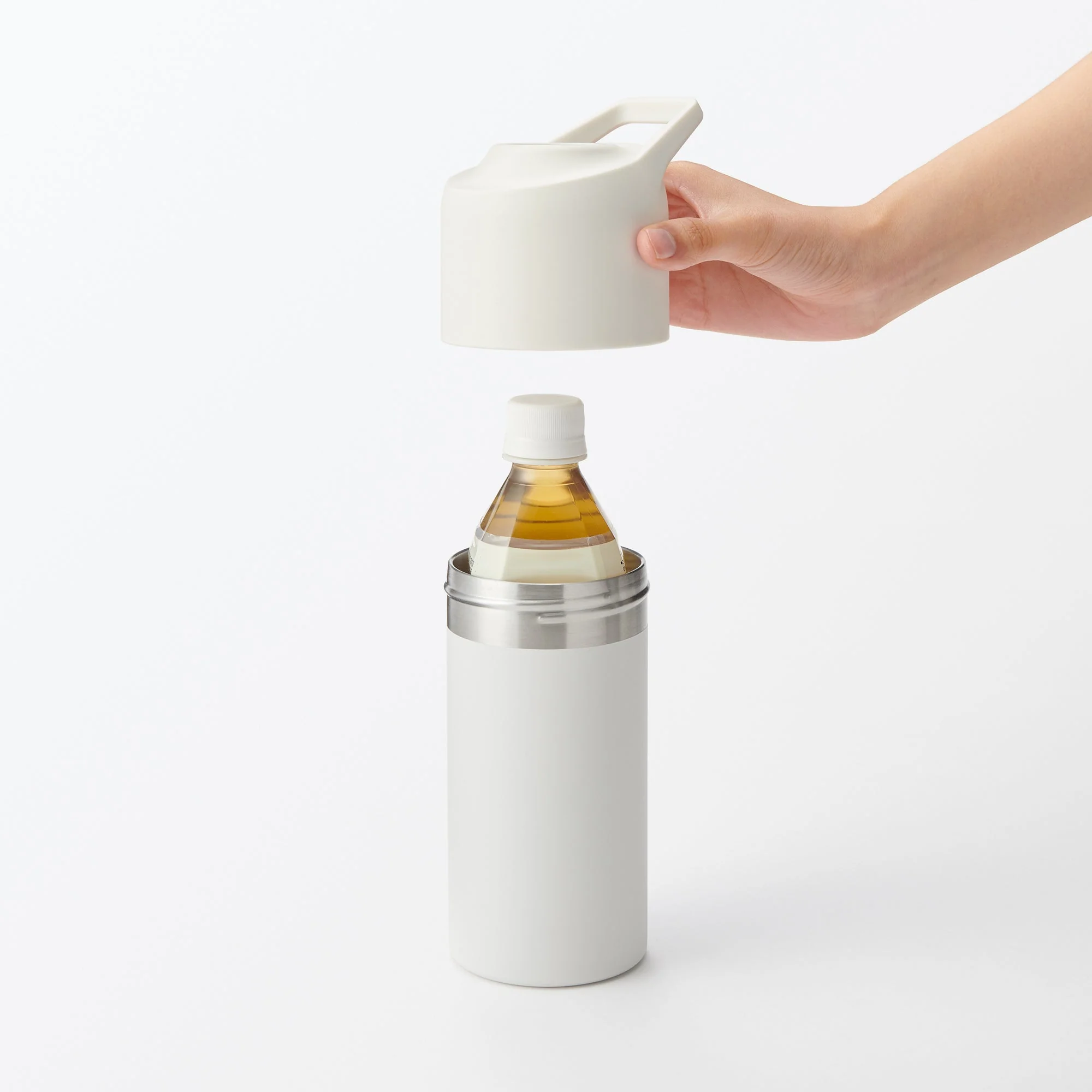 Keep Cold Insulated Plastic Bottle Holder - White - Image 2