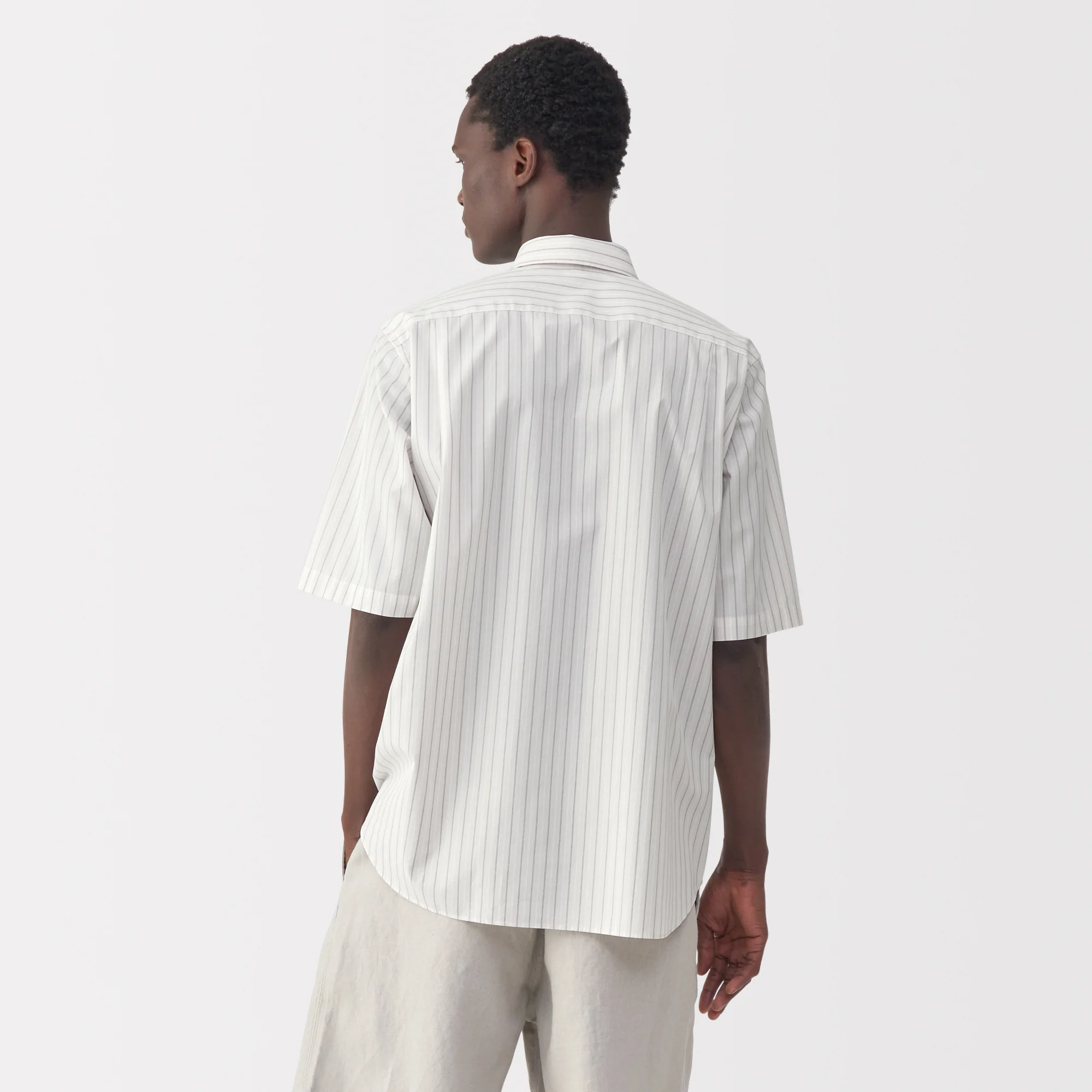 Labo Men's Poplin Layered Short Sleeve Striped Shirt - Image 15