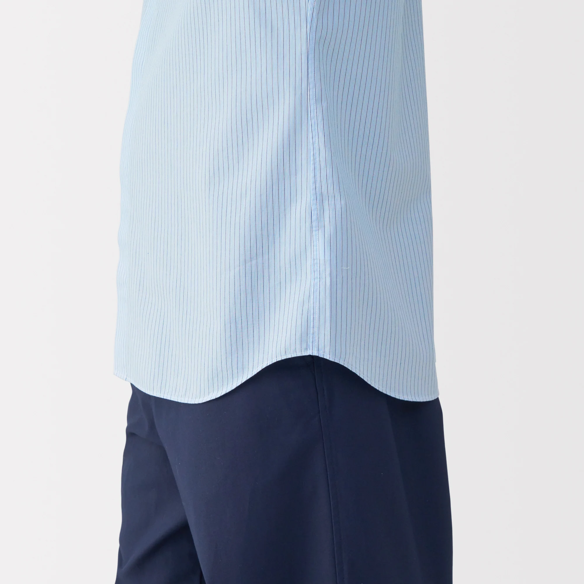 Labo Men's Poplin Layered Short Sleeve Striped Shirt - Image 9