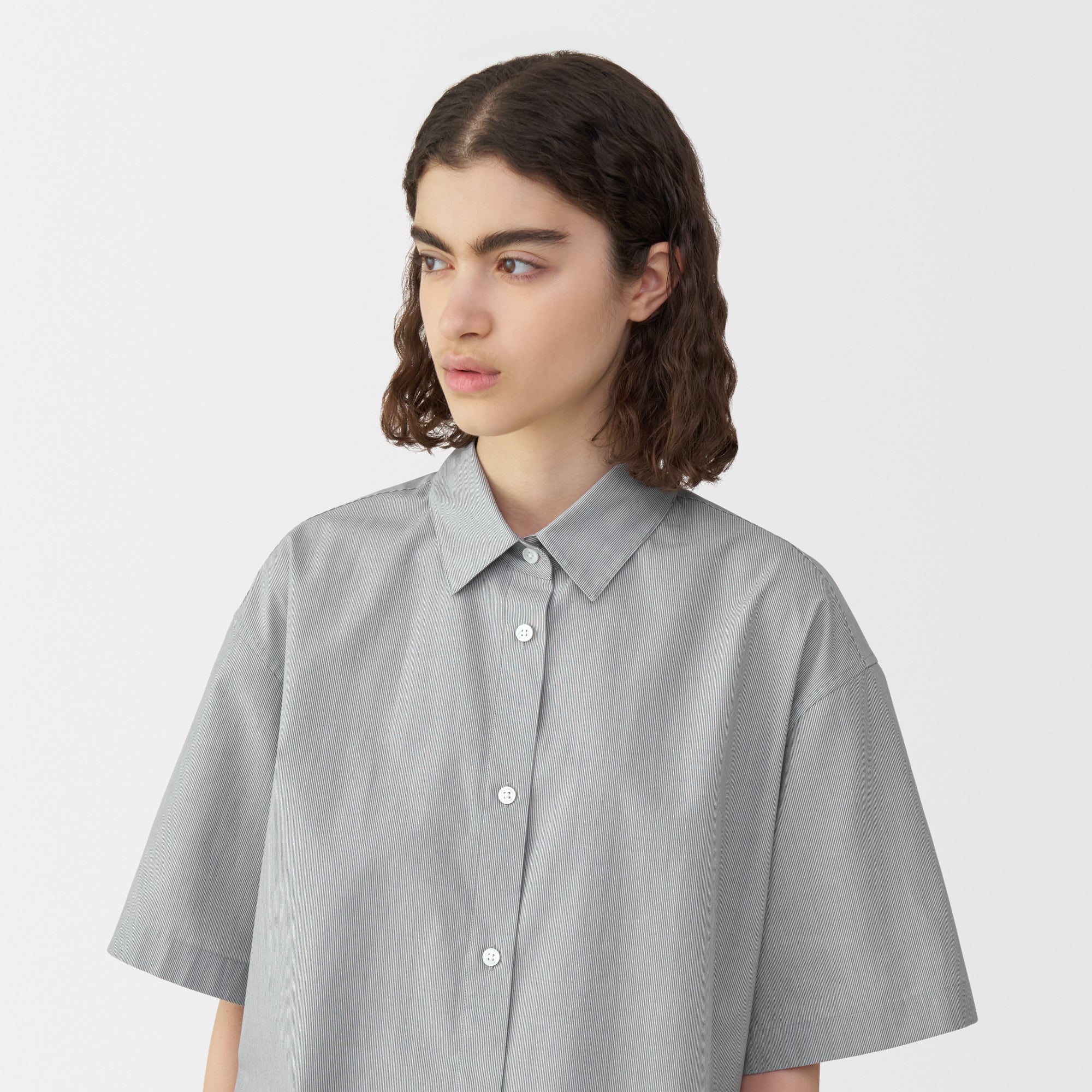 Labo Women's Poplin Short Sleeve Striped Shirt - Image 7