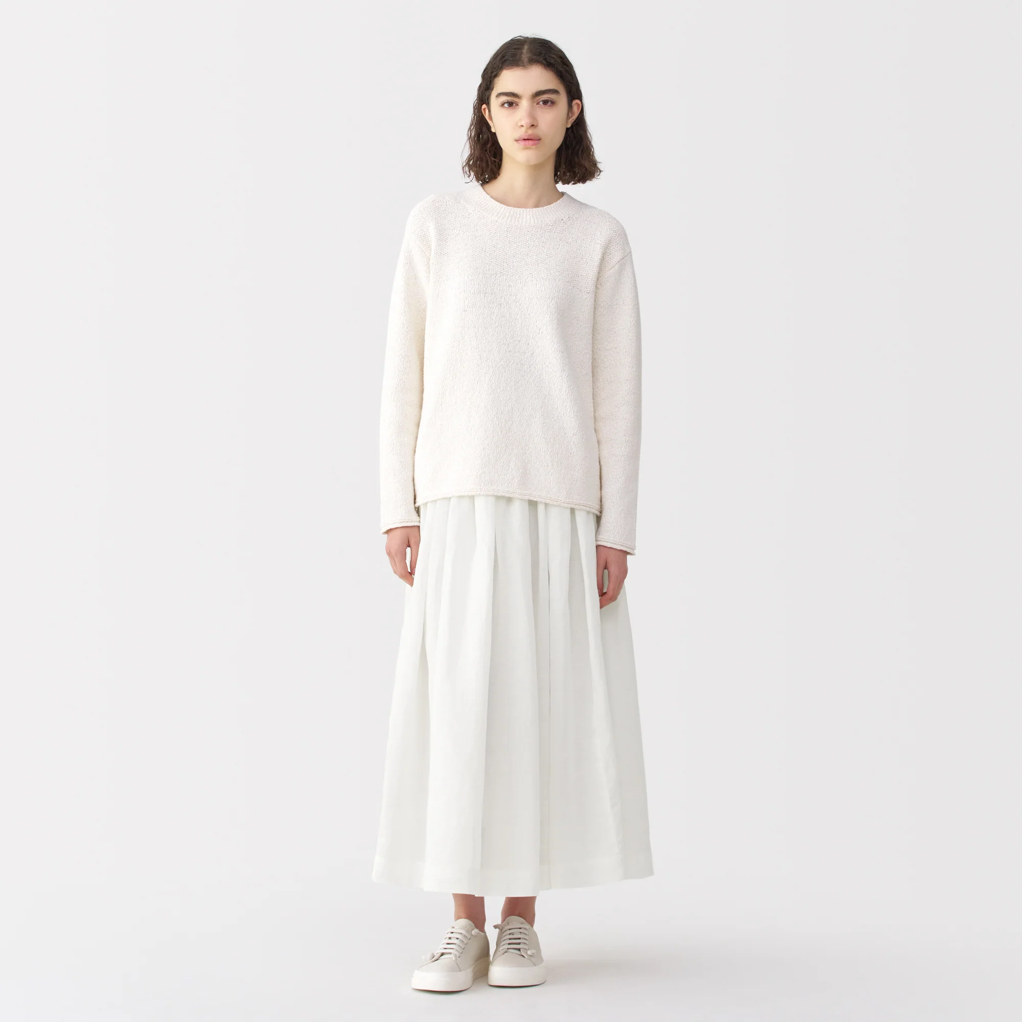 Labo Women's Ramie Fabric Tucked Skirt