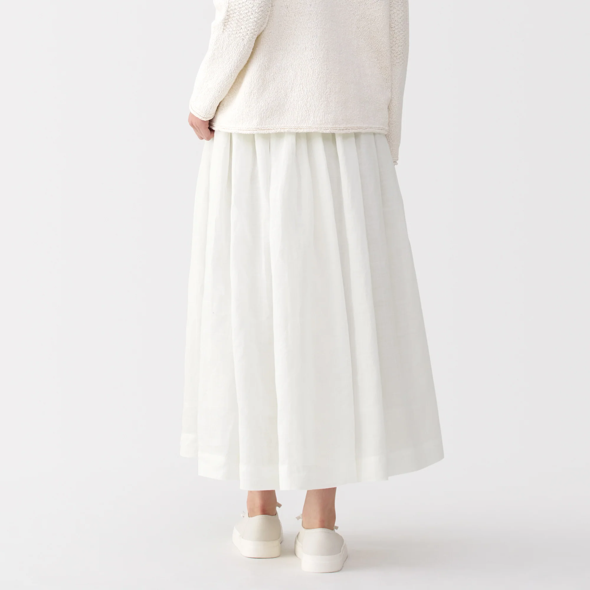 Labo Women's Ramie Fabric Tucked Skirt - Image 6