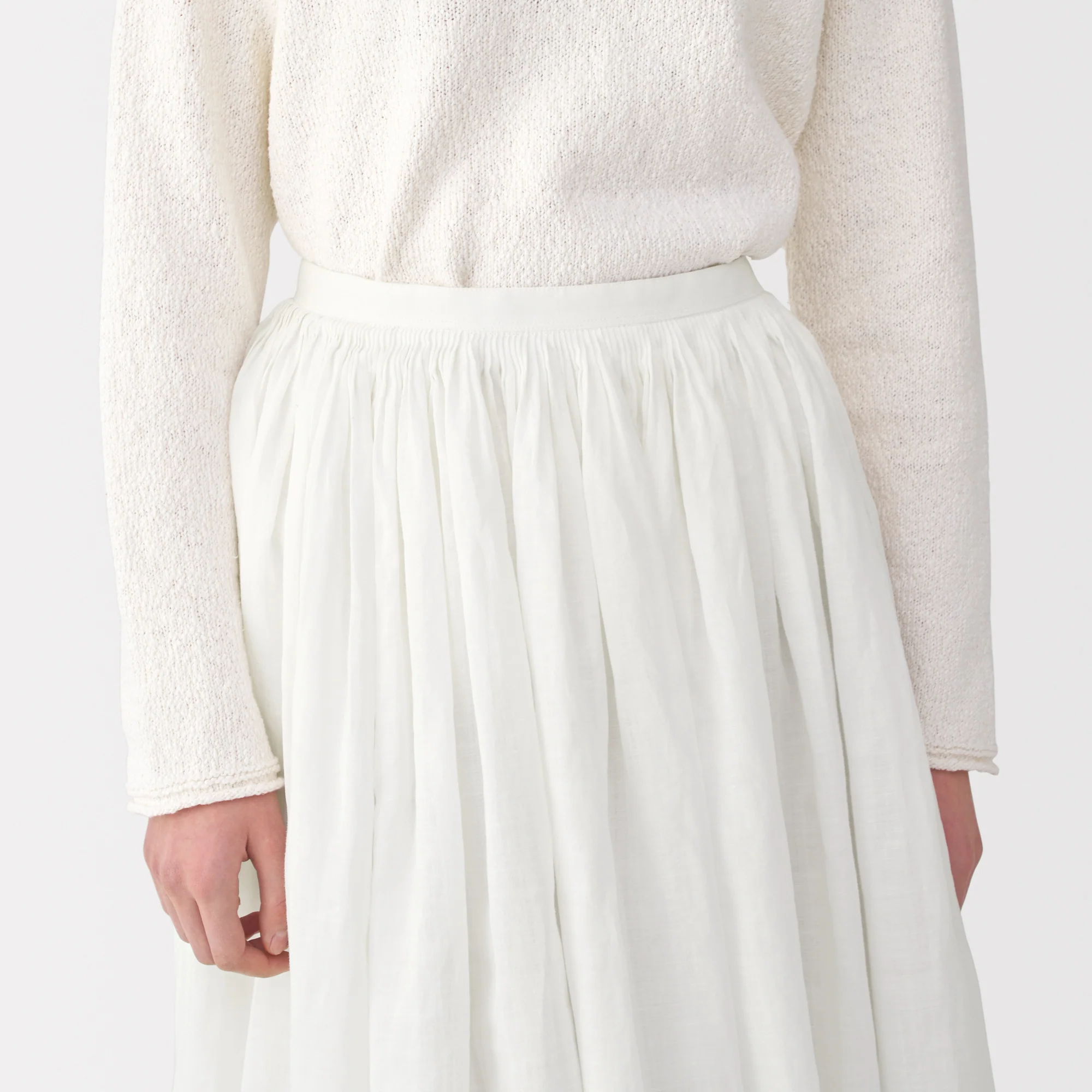 Labo Women's Ramie Fabric Tucked Skirt - Image 7