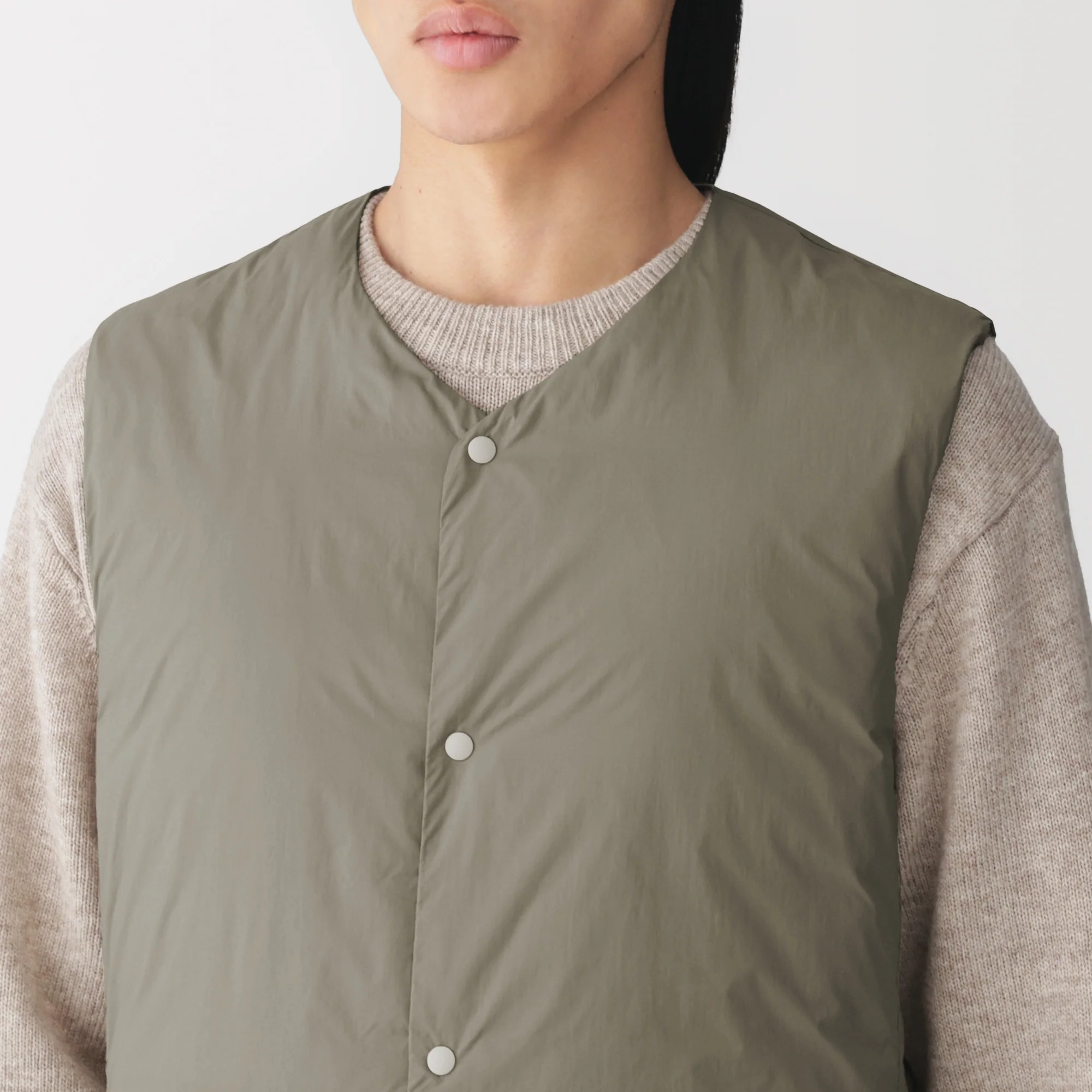 Lightweight Down Collarless Vest - Image 29