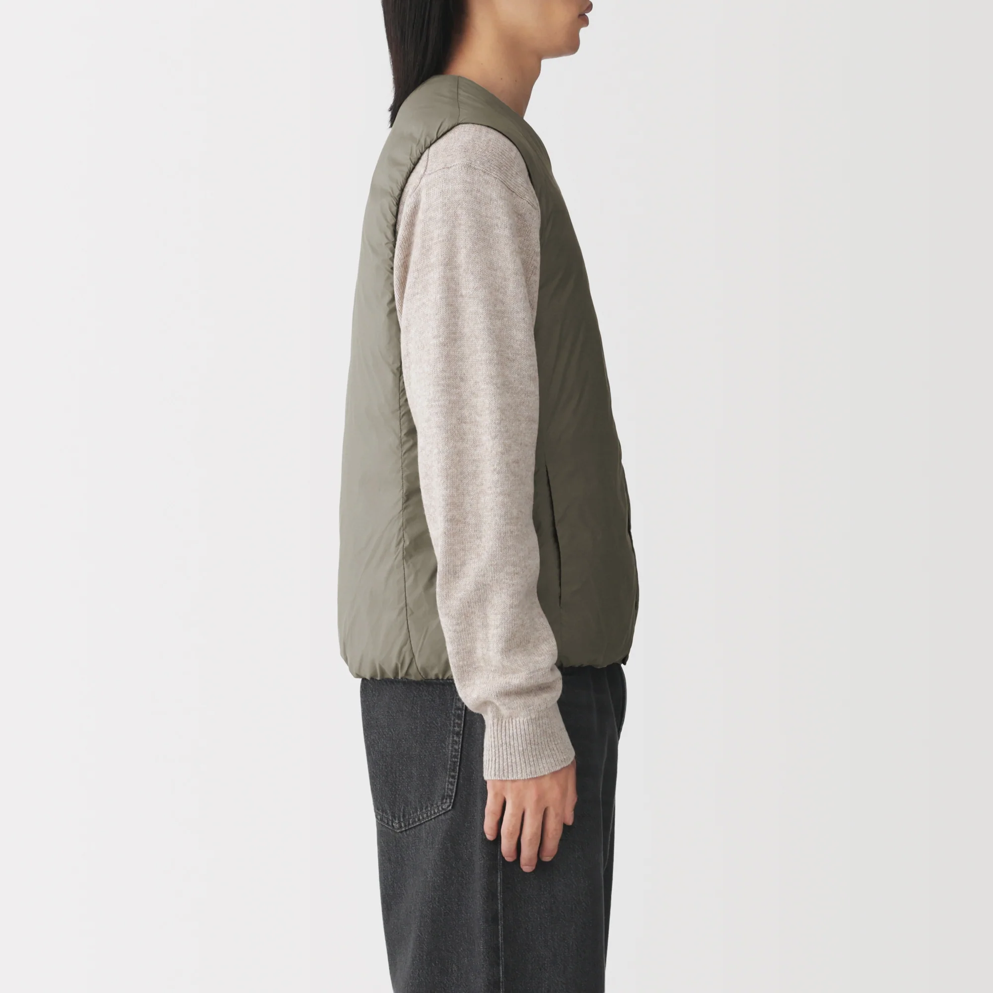 Lightweight Down Collarless Vest - Image 38