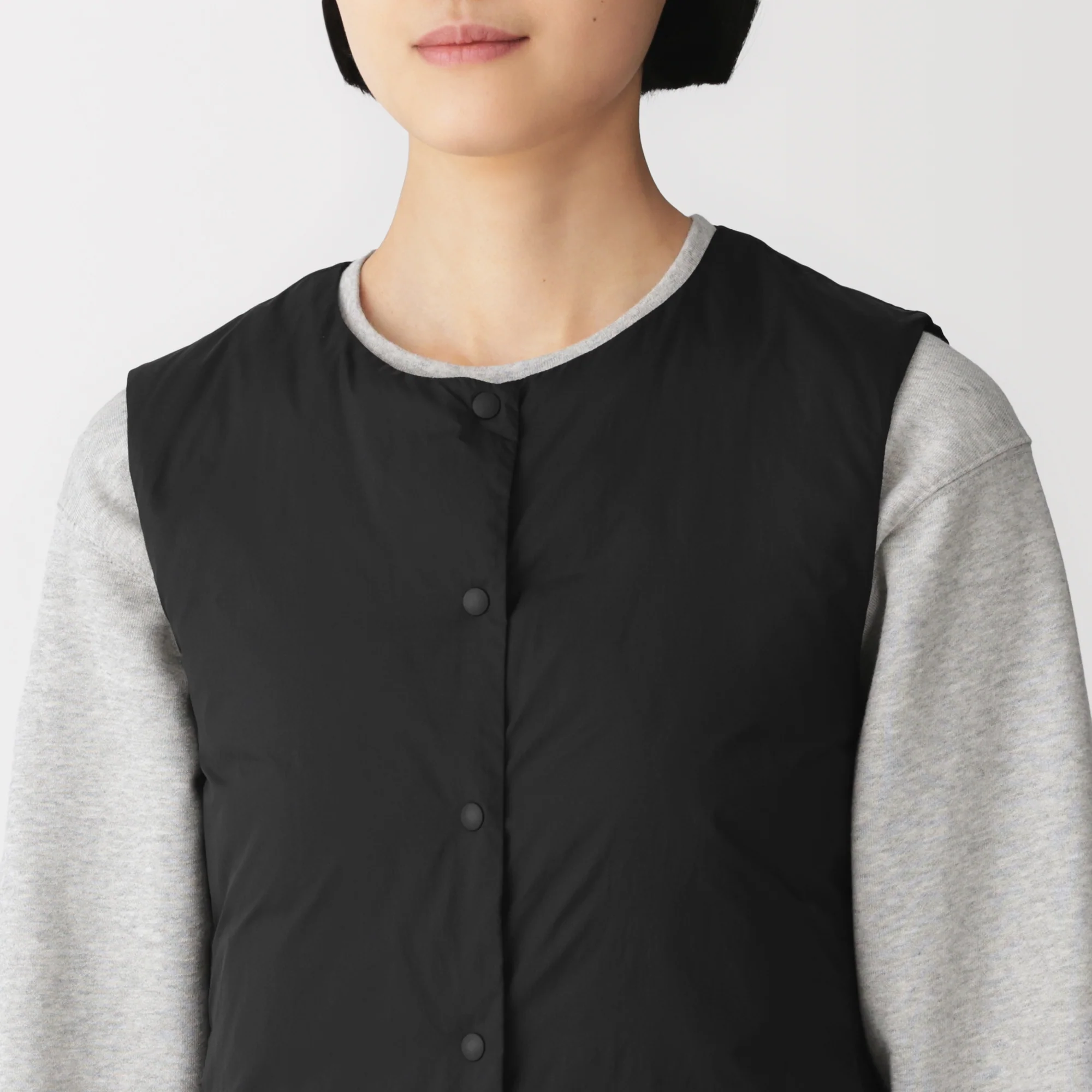 Lightweight Down Collarless Vest - Image 18