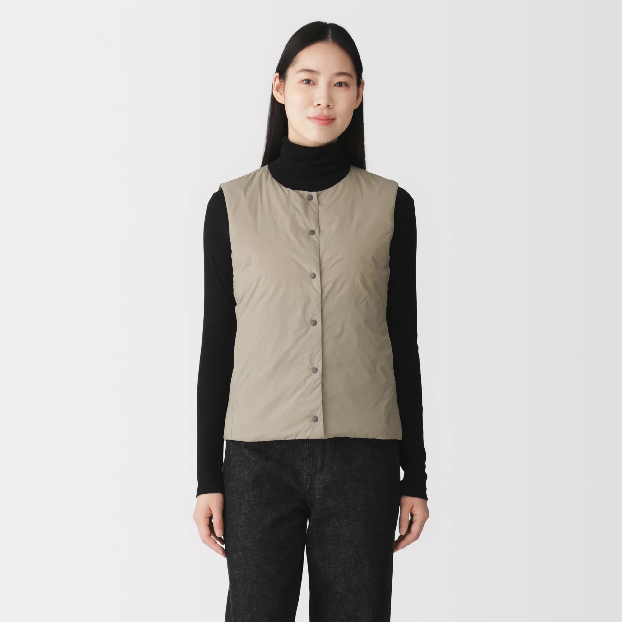 Lightweight Down Collarless Vest - Image 47