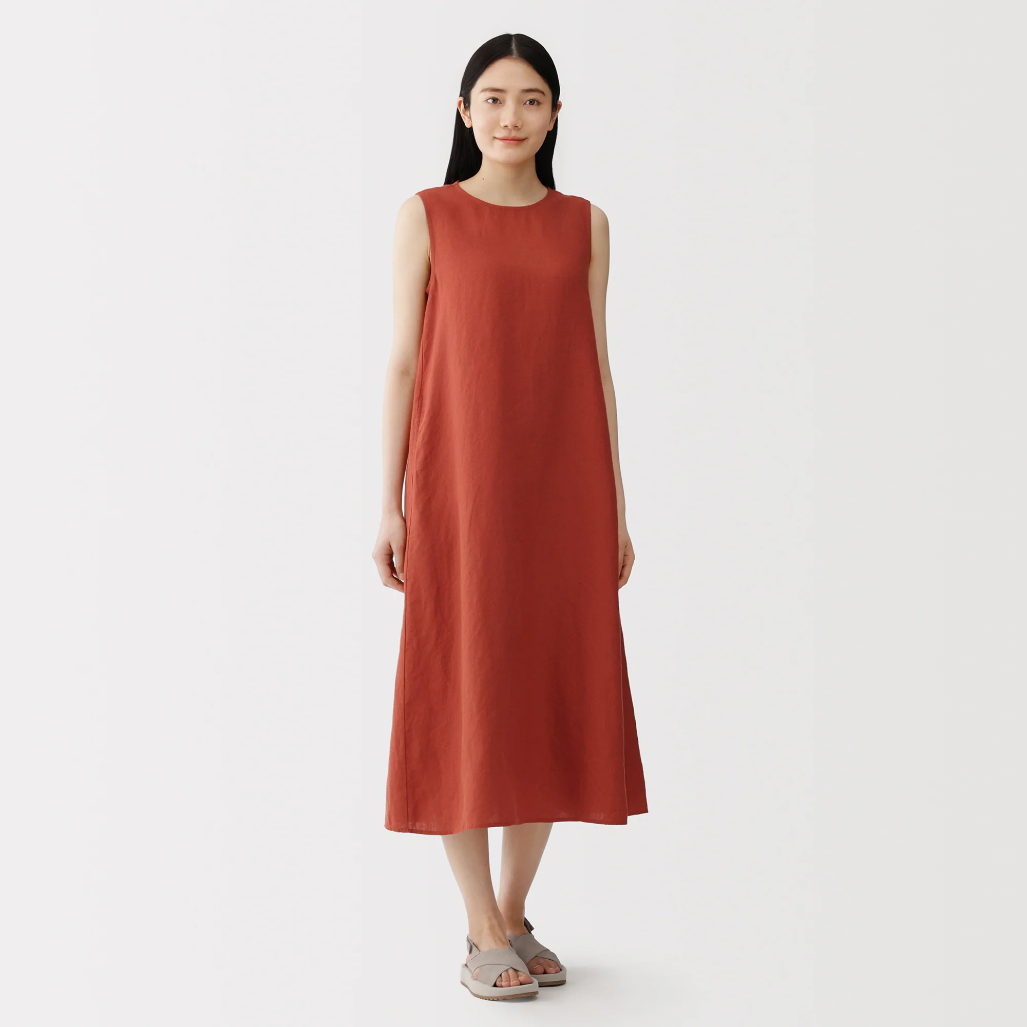 Linen Sleeveless Dress - Image 11
