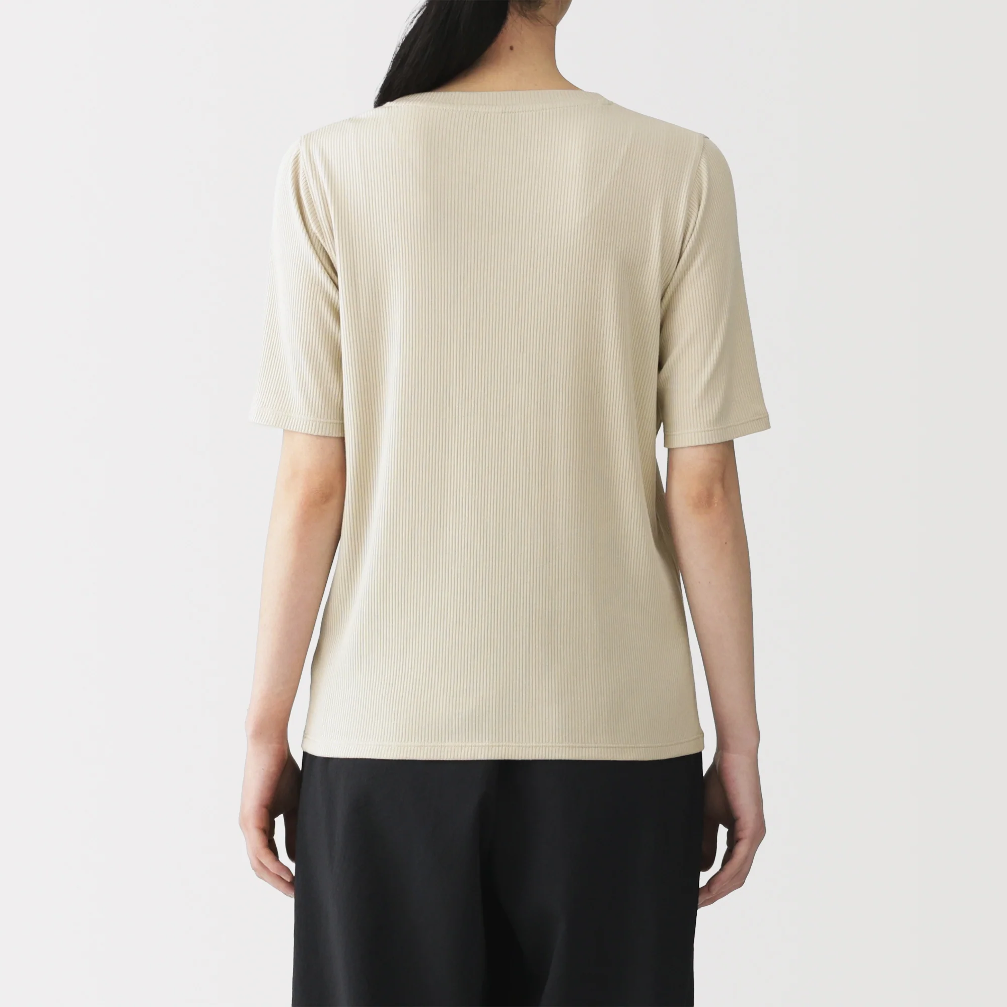 Lyocell Blend Rib Half Sleeve T-Shirt - Image 30