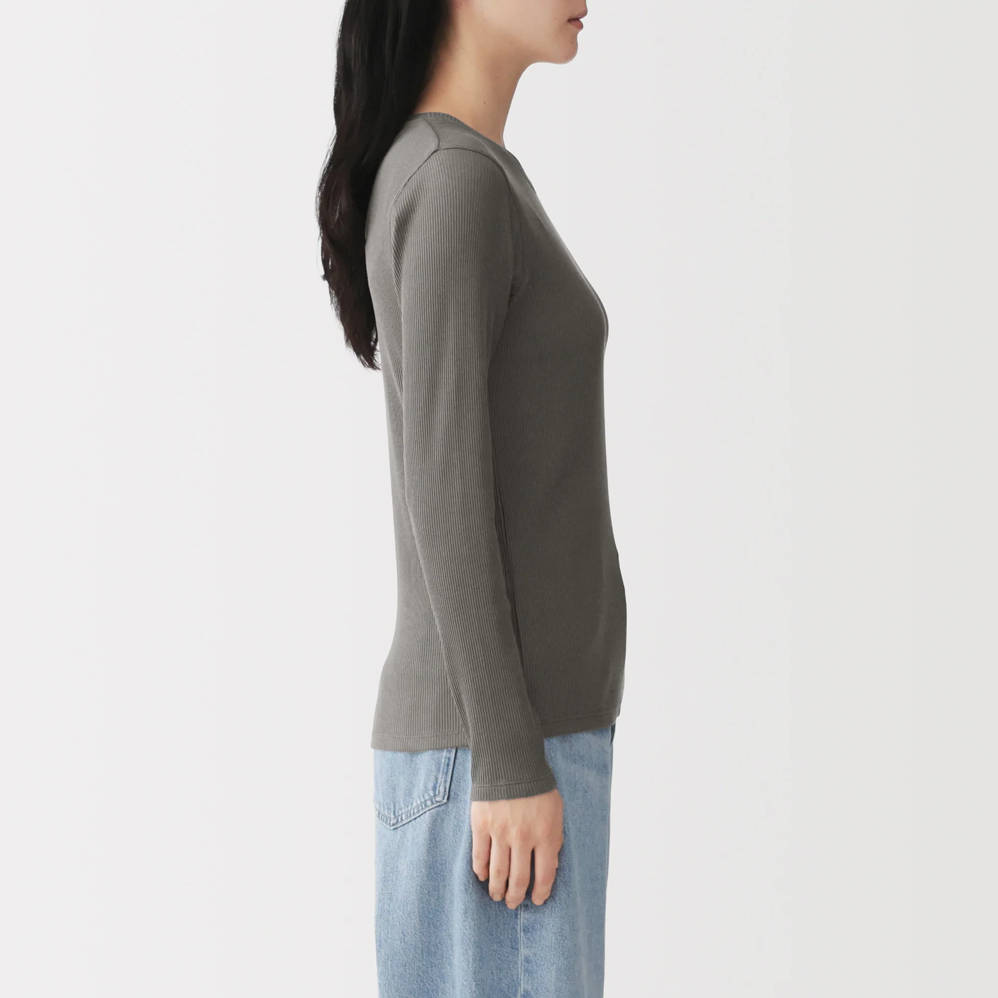 Lyocell Blend Rib T-Shirt - Image 37