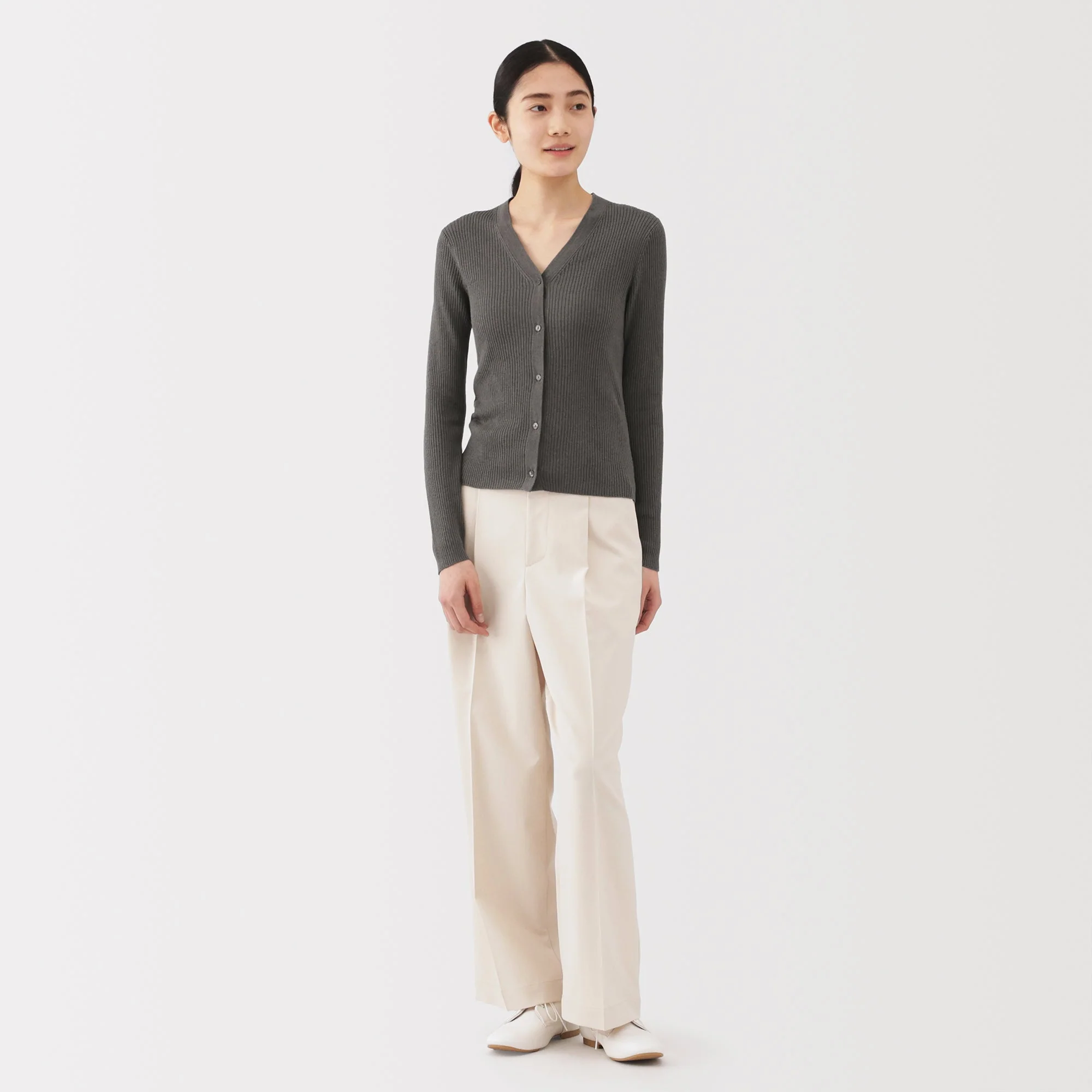 Lyocell Blend V-Neck Cardigan - Image 4