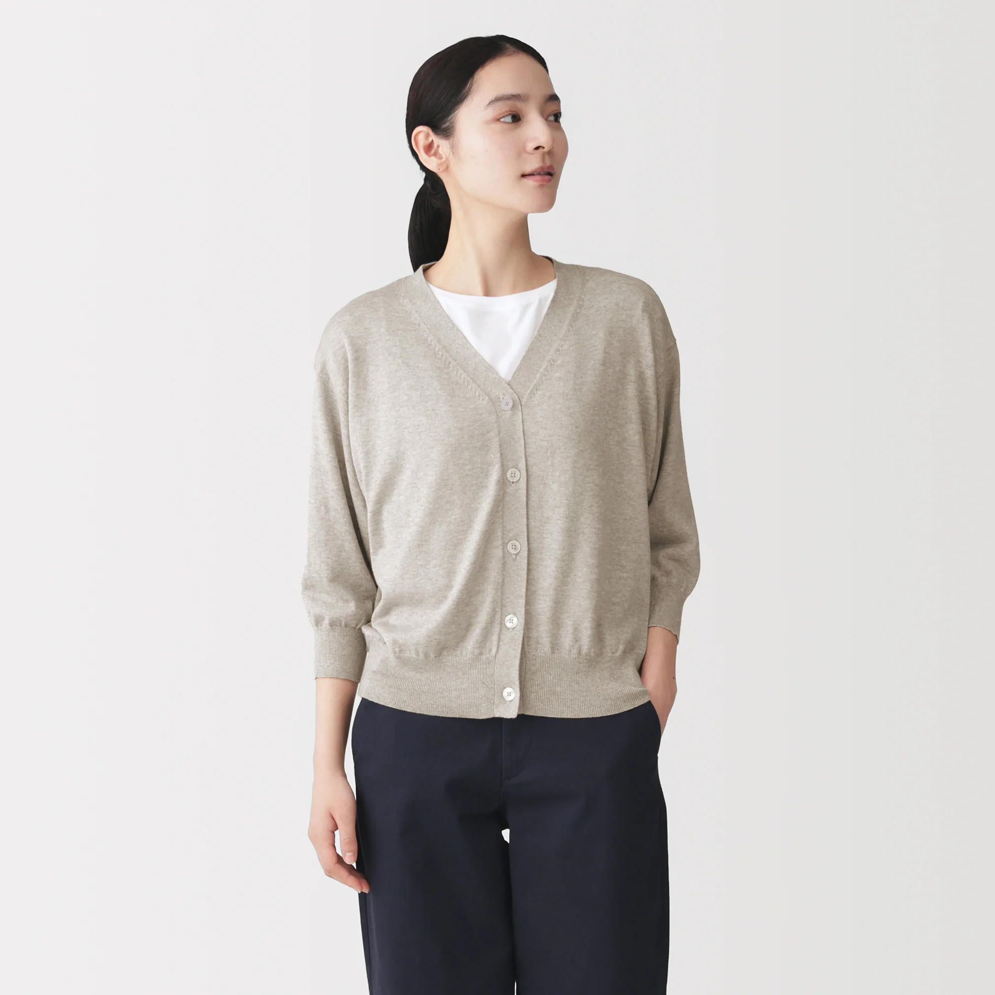 Lyocell Blend Wide Cardigan - Image 3