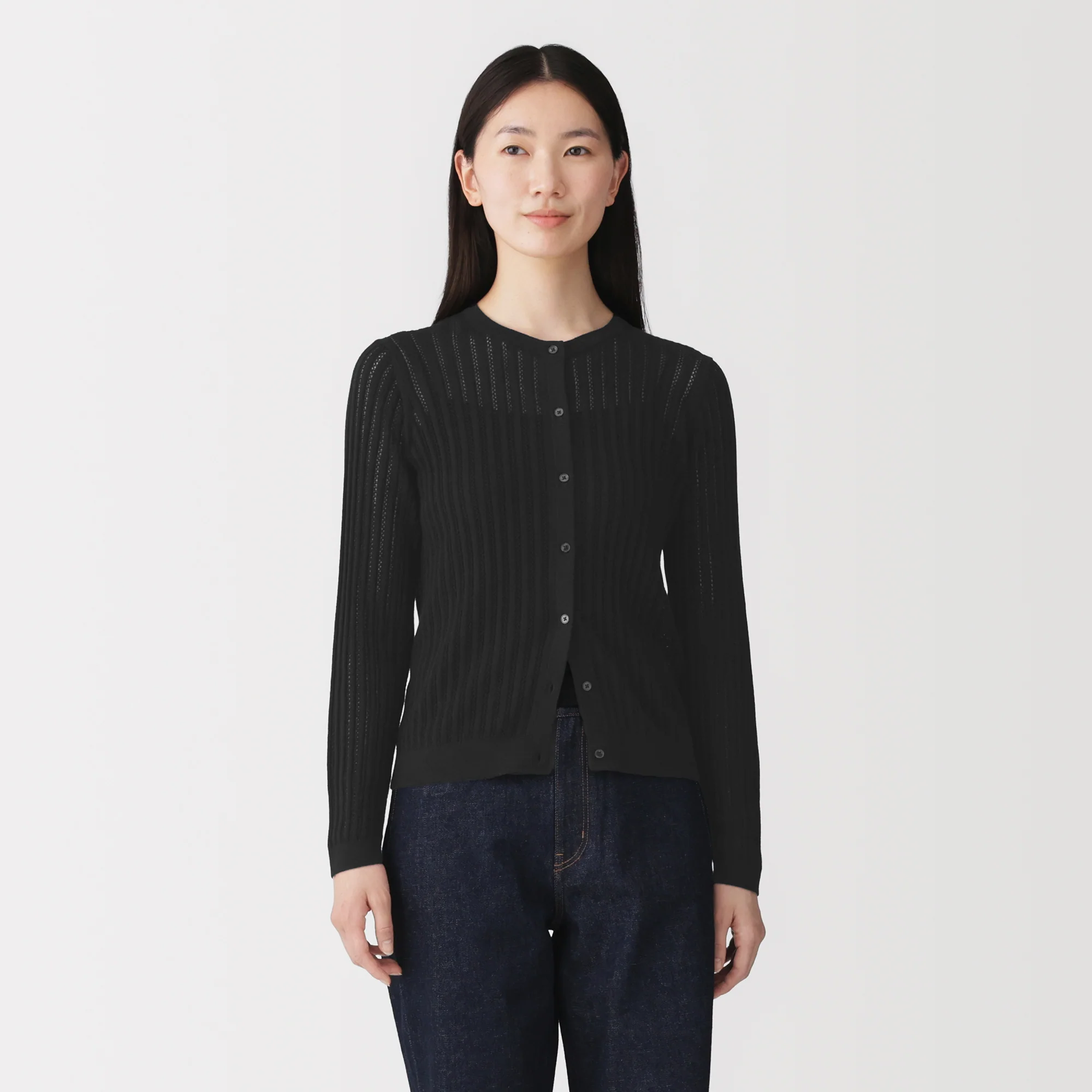 Lyocell Openwork Cardigan - Image 11