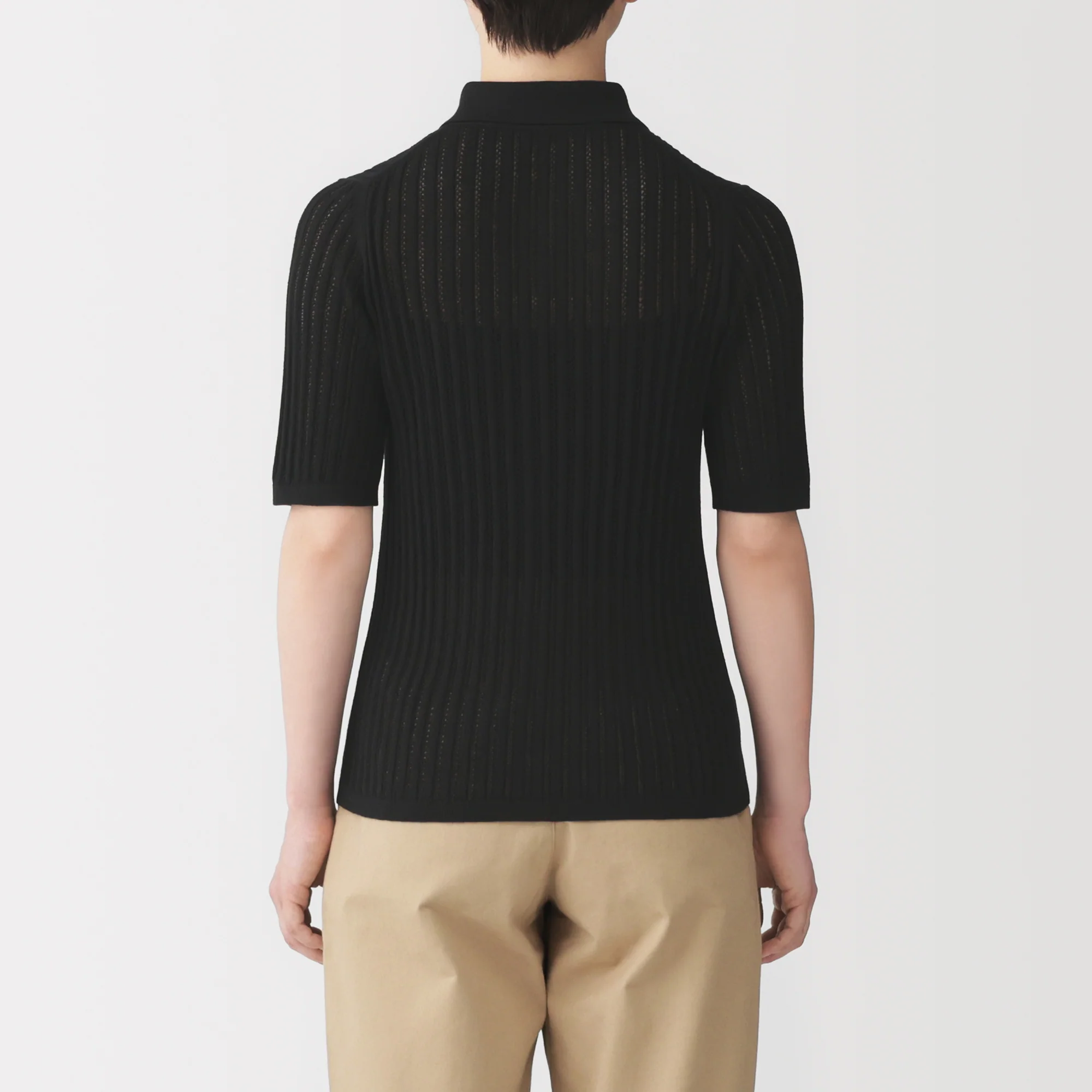Lyocell Openwork Polo Cardigan - Image 22