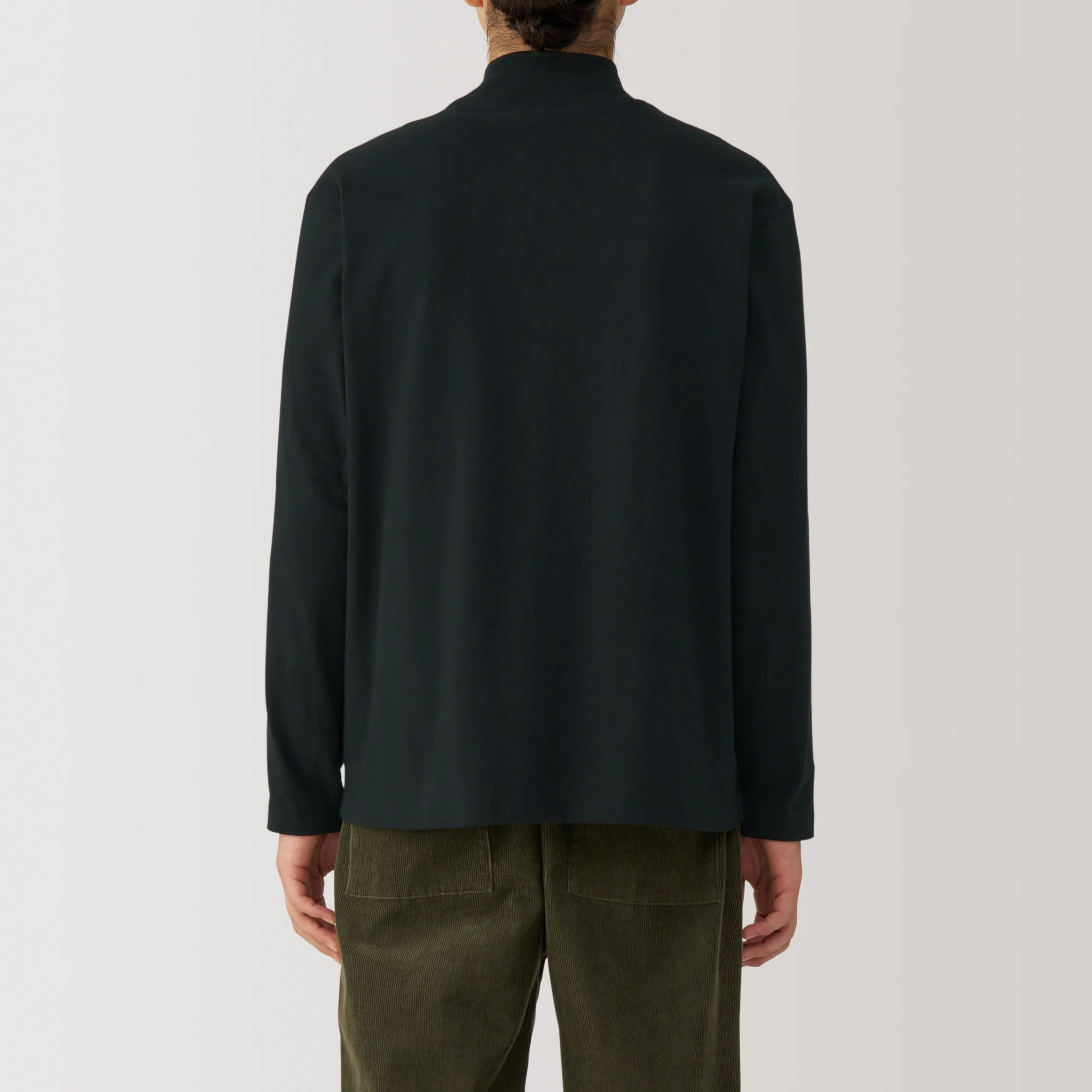 Men's Brushed High Neck Long Sleeve T-Shirt - Image 20