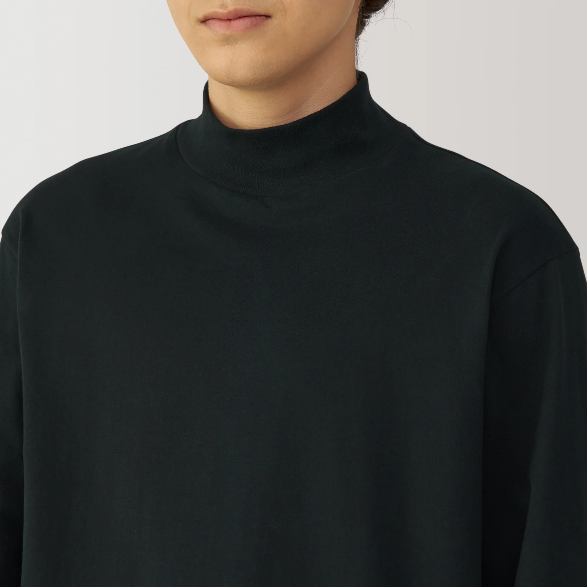 Men's Brushed High Neck Long Sleeve T-Shirt - Image 21